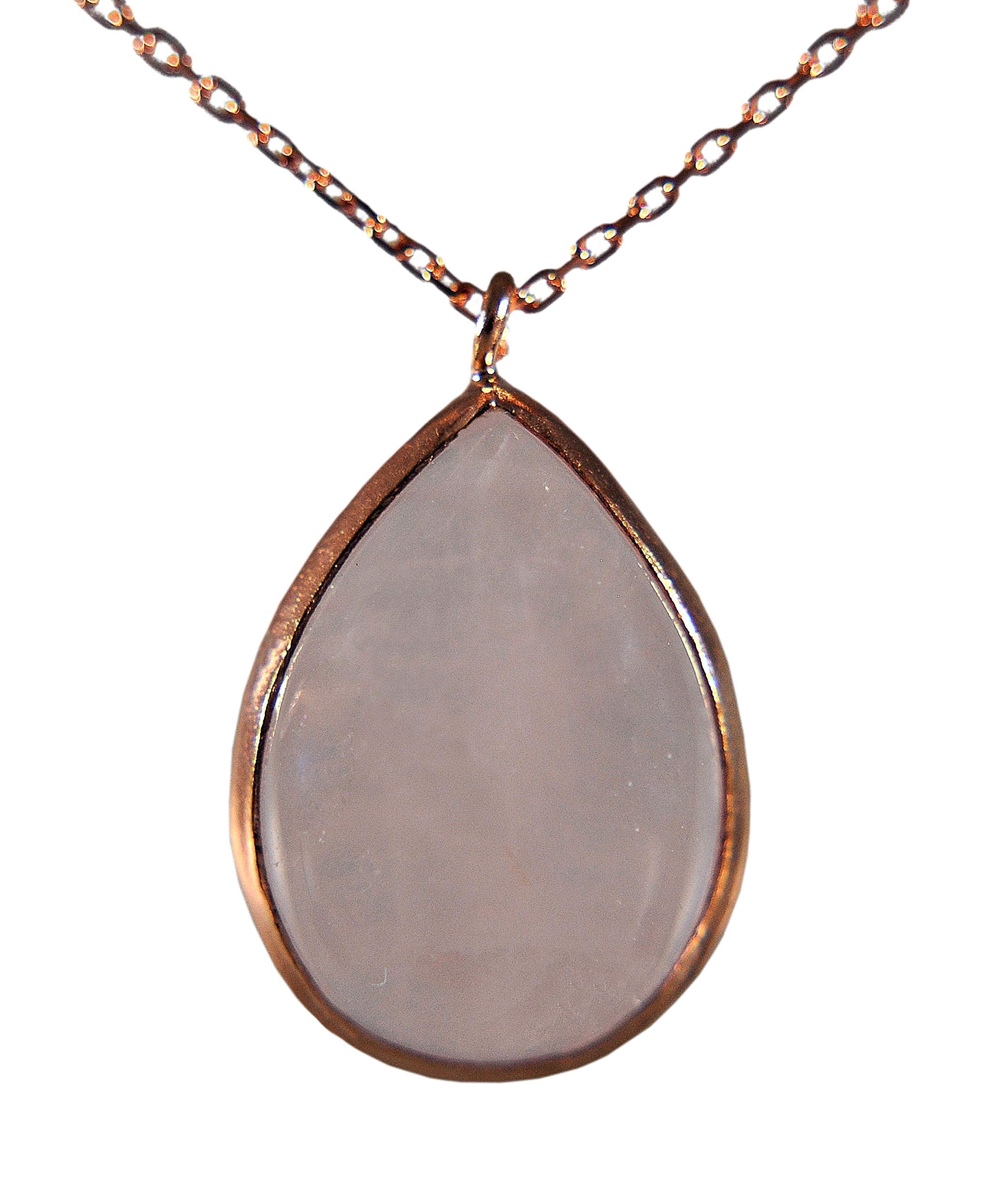 925 Sterling Silber - Kette - Edelstein - Elegant - Damen-Schmuck - Geburtstag - Zarter Rosenquarz in Roségold - Geschenk für Sie - Schmuck-Geschenk - Handmade Geschenk