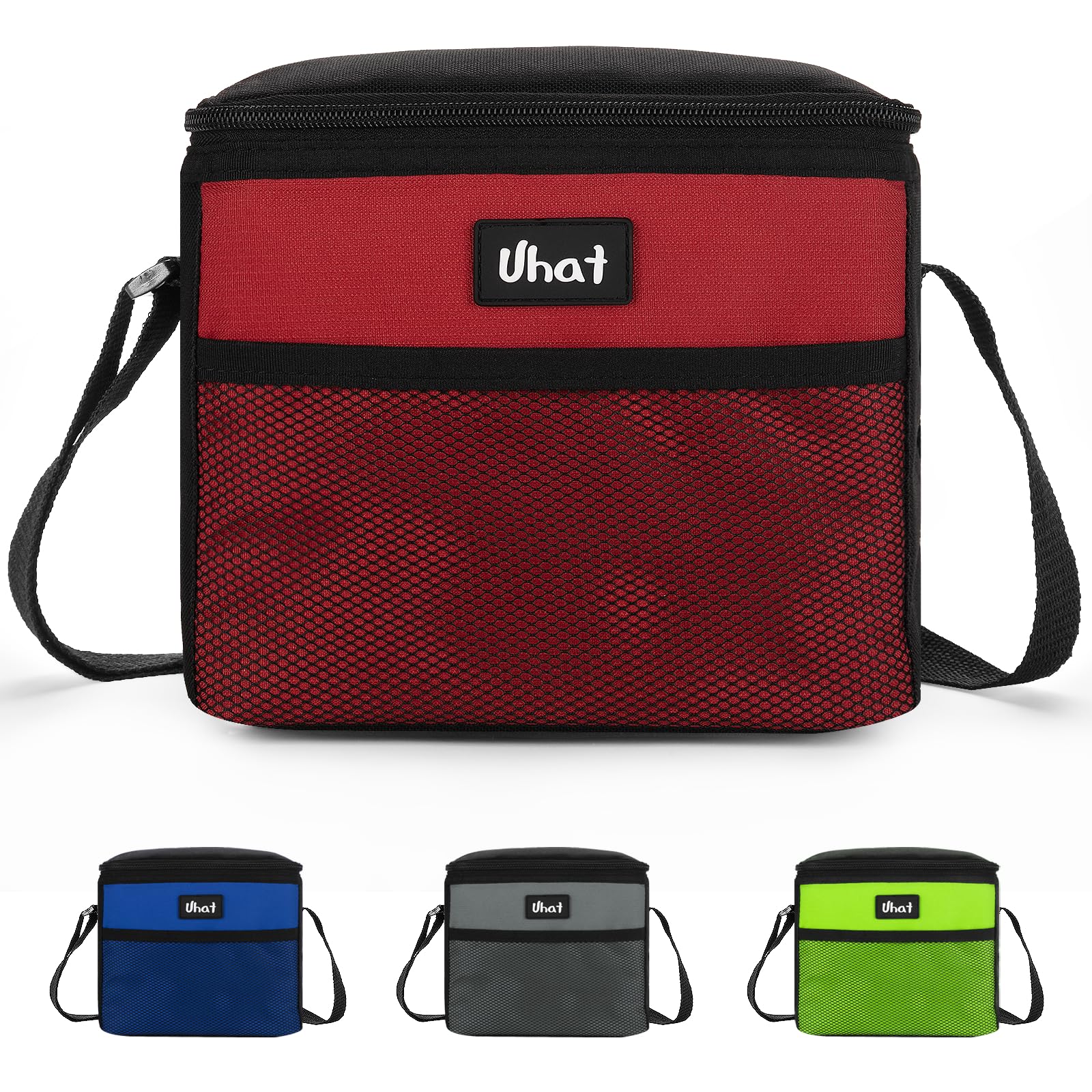 Adult Cooler Lunch Box Small Cool Bag 5L Dual Compartment Thermal Bag for Work School Day Trip (Red)