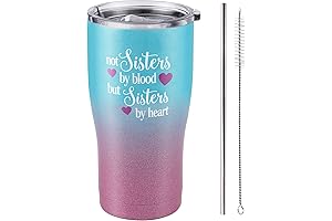 "Not Sisters by Blood but Sisters by Heart Best Friend Tumblers