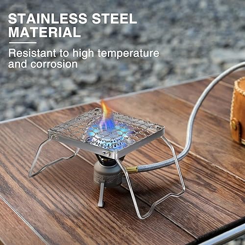 Miniatura 4 de REDCAMP - Parrilla plegable de acero inoxidable 304 con patas, resistente y portátil, con bolsa de transporte, medianagrande