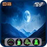🌕 Imágenes relajantes en 4K de la luna llena en un cielo nocturno despejado.