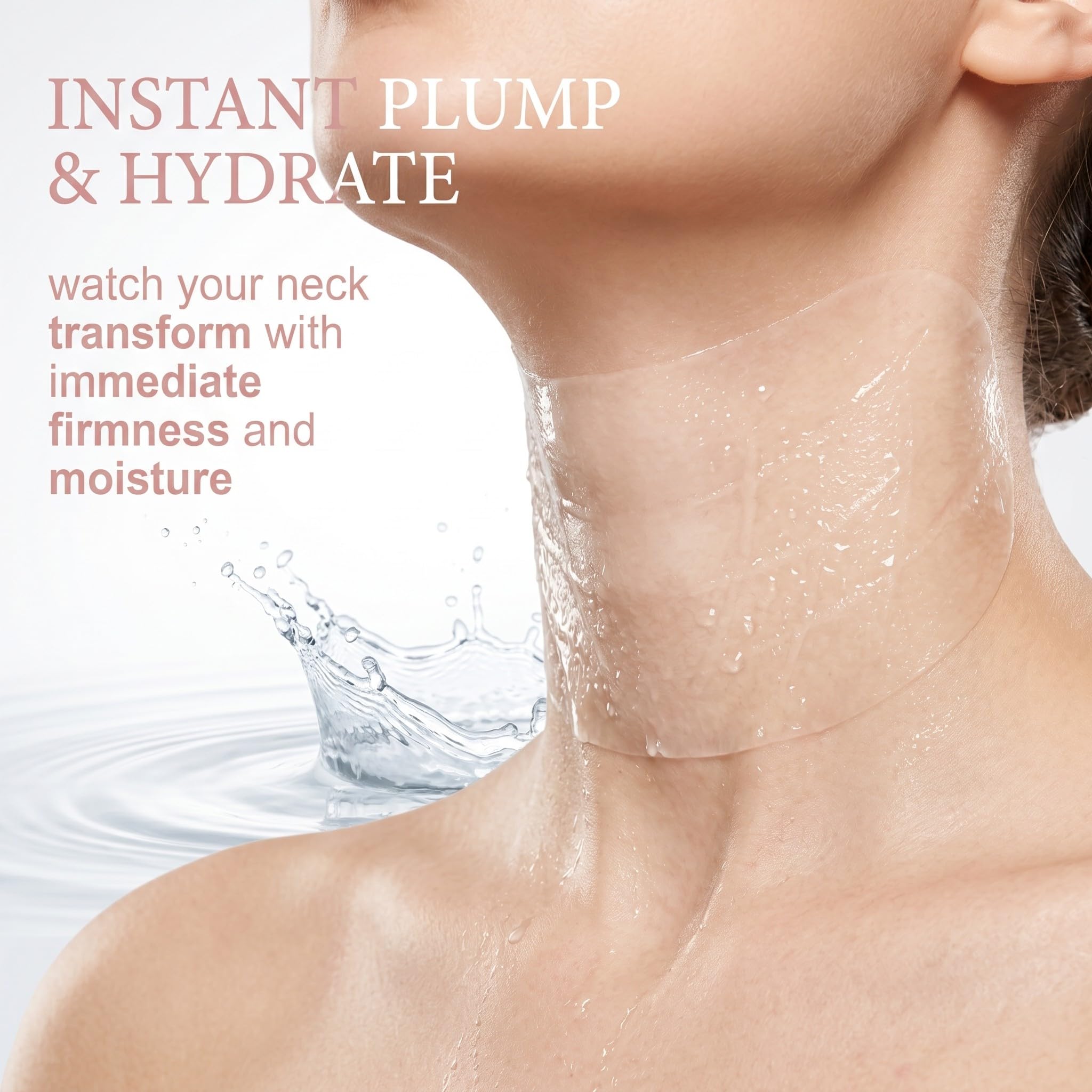 6 Pièces Masque Double Menton et Cou au Collagène, Masque Hydratant et Raffermissant pour le Cou et le Décolleté, Patch Anti-Rides à l'Acide Hyaluronique, Soin Lissant et Transparent pour Femme