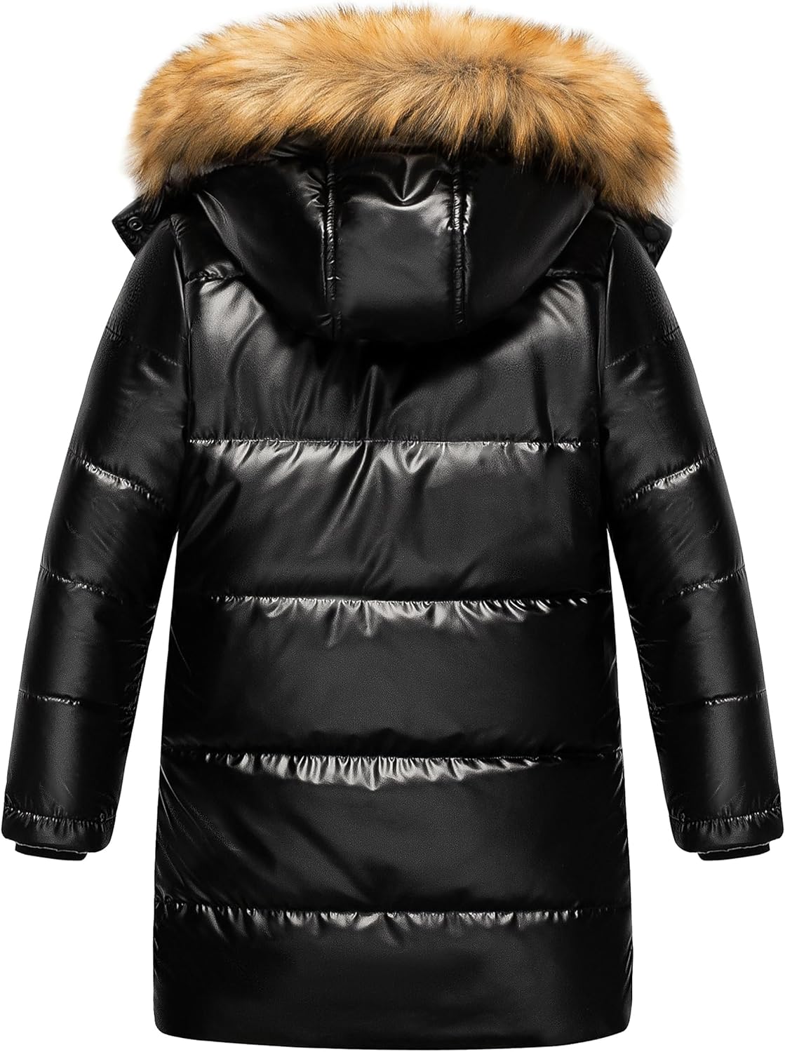 CREATMO US Girl's Winter Fleece Lined Long Parka Puffer Coat Thicken Ski Jacket With Fur Trim Hood - Image 2
