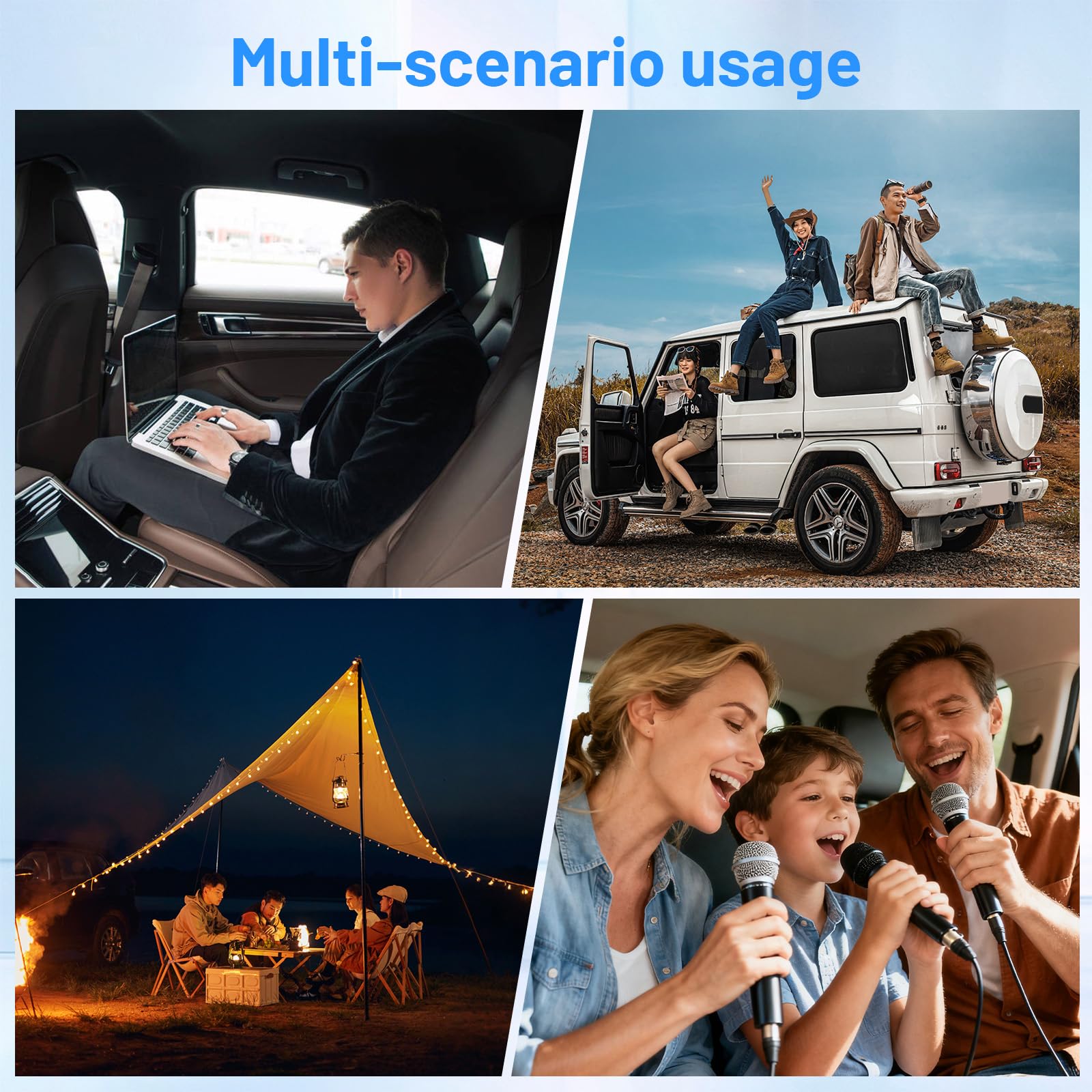8 in 1 200W Car Power Inverter 12V to 240V / 230V with 2 Sockets, 4 USB Ports and 2 Type-C Ports,Fast Charging Car Voltage Converter Inverter,with Cigarette Lighter Plug,Suitable for Laptops, iPads — view 7