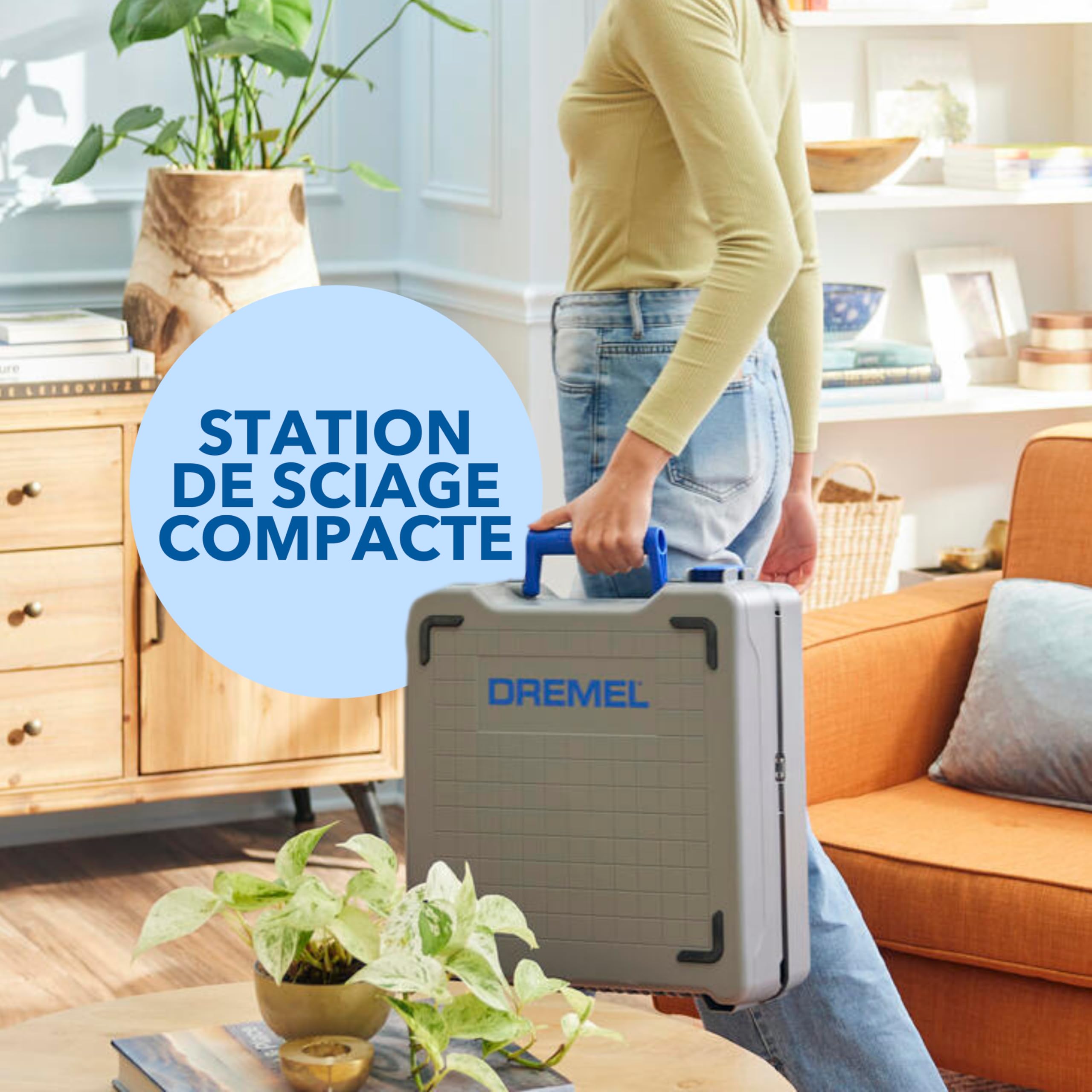 Dremel Blueprint 12V Station de Sciage Portative avec 1x Scie compacte sans fil 12V, 1x Station de sciage, 1x lame multi-matériaux, 1x guide de coupe, 2x Serre-joints