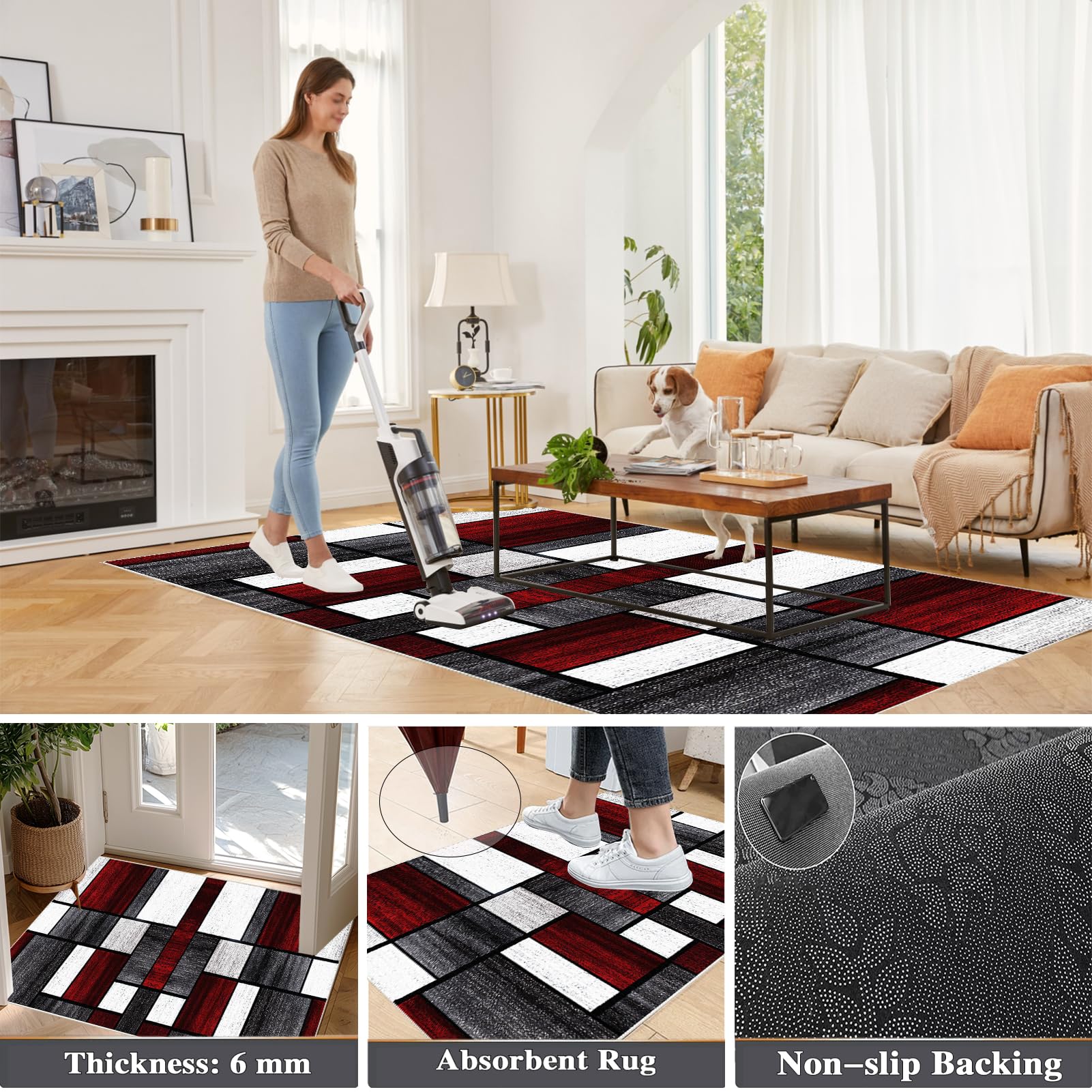 Antypoślizgowy chodnik kuchenny, dywanik do długiego korytarza, 120 x 250 cm nowoczesny dywan wejściowy do domu, zmywalny chodnik, dywanik do przedpokoju, kuchni pralni
