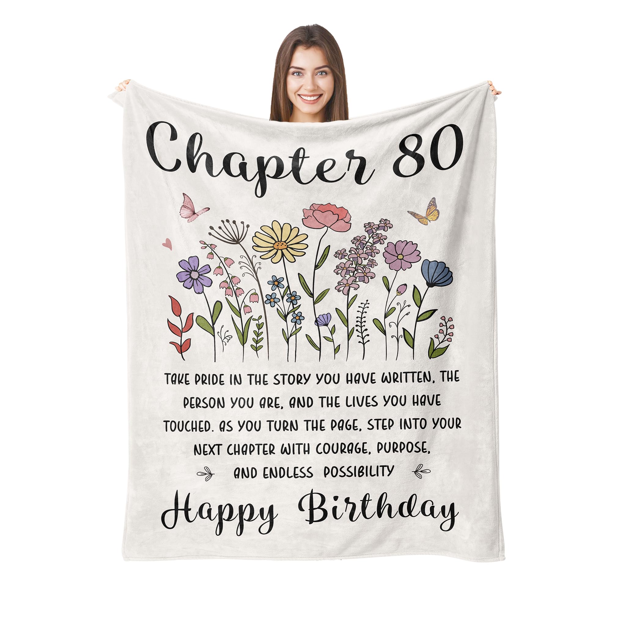 80th Birthday Gifts for Women, Chapter 80 Birthday Blanket, 80 Year Old Bday Gifts for Women, 1946 Birthday Decorations, Turning 80 Throw Blankets for Friend, Mom - 50'' x 60''