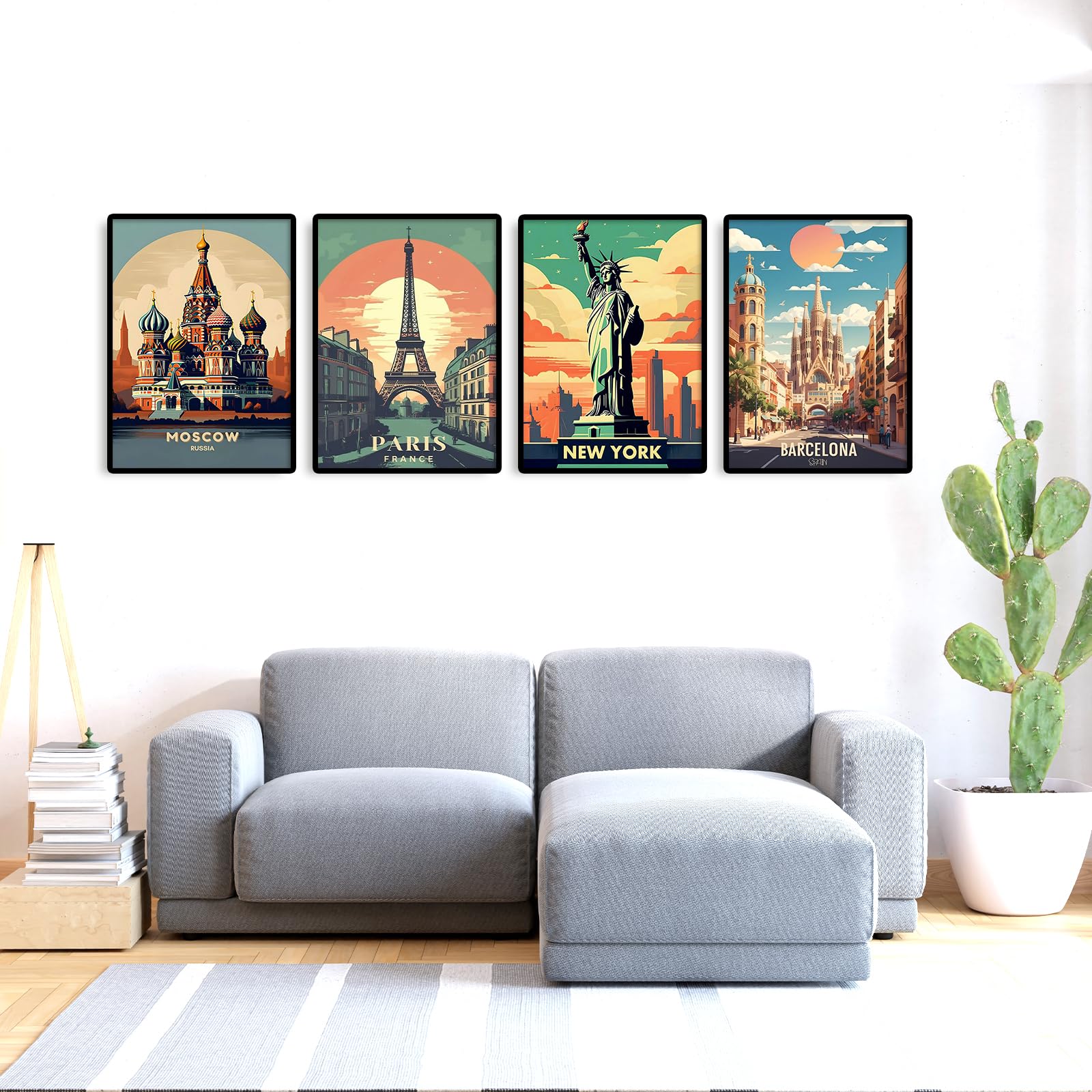 SHEGZHUC Póster de ciudad con pintura de diamantes, 30 x 40 cm, diseño vintage