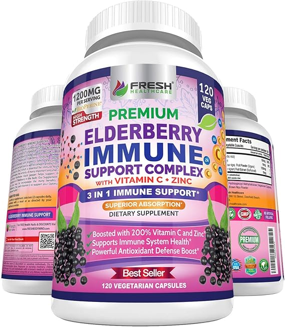 FRESH HEALTHCARE Elderberry Capsules High Potency Black