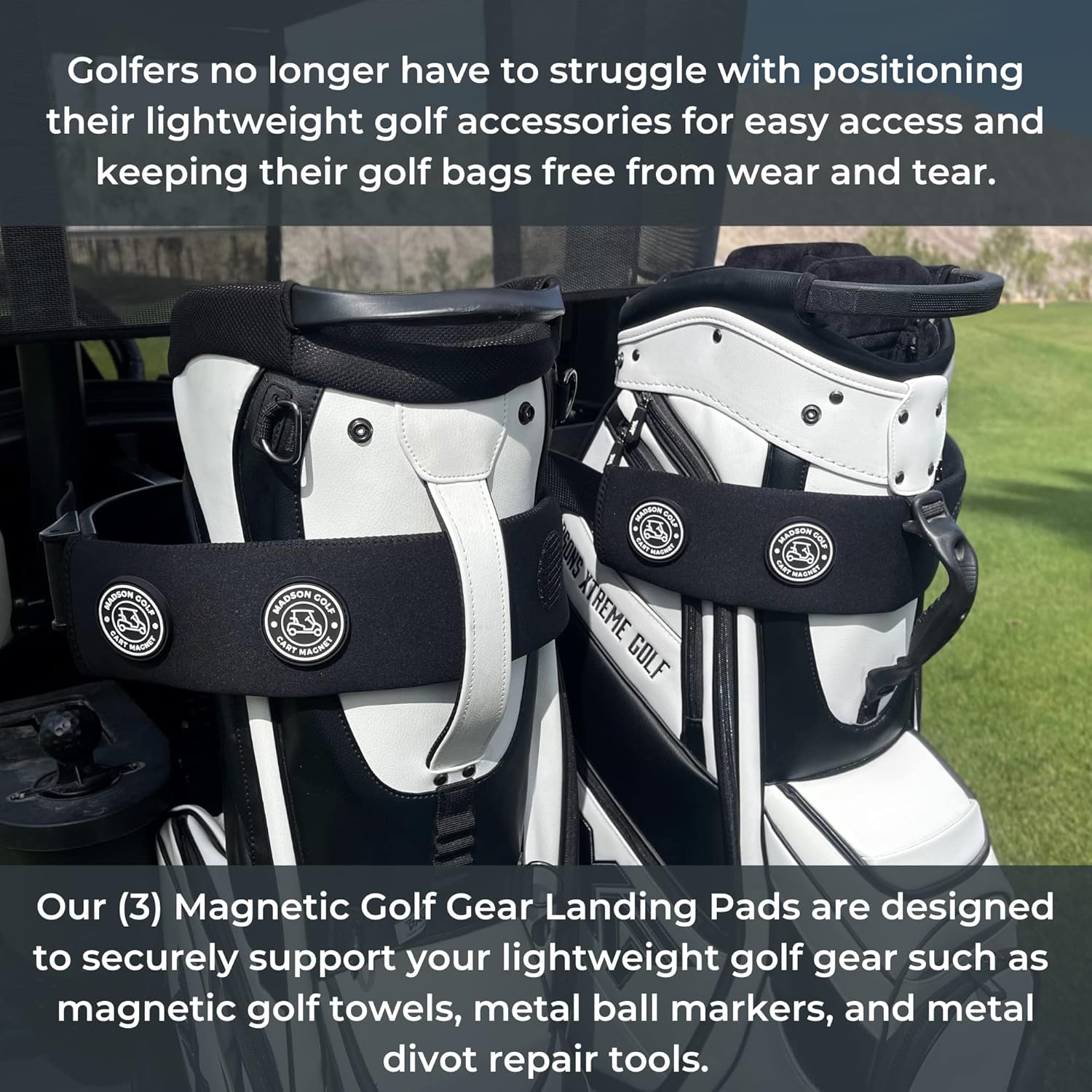 Magnetic Golf Cart Sleeve Utility Strap - Securely Attach Lightweight Golf Accessories to Your Cart with Powerful Magnets and Durable Design