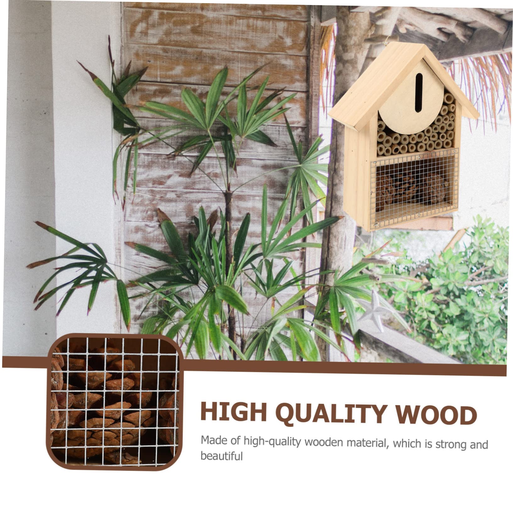 SOLUSTRE Casa per Api da Giardino Hotel per Insetti Appeso Design Decorativo Facile da Usare Adatta per Api Solitarie e