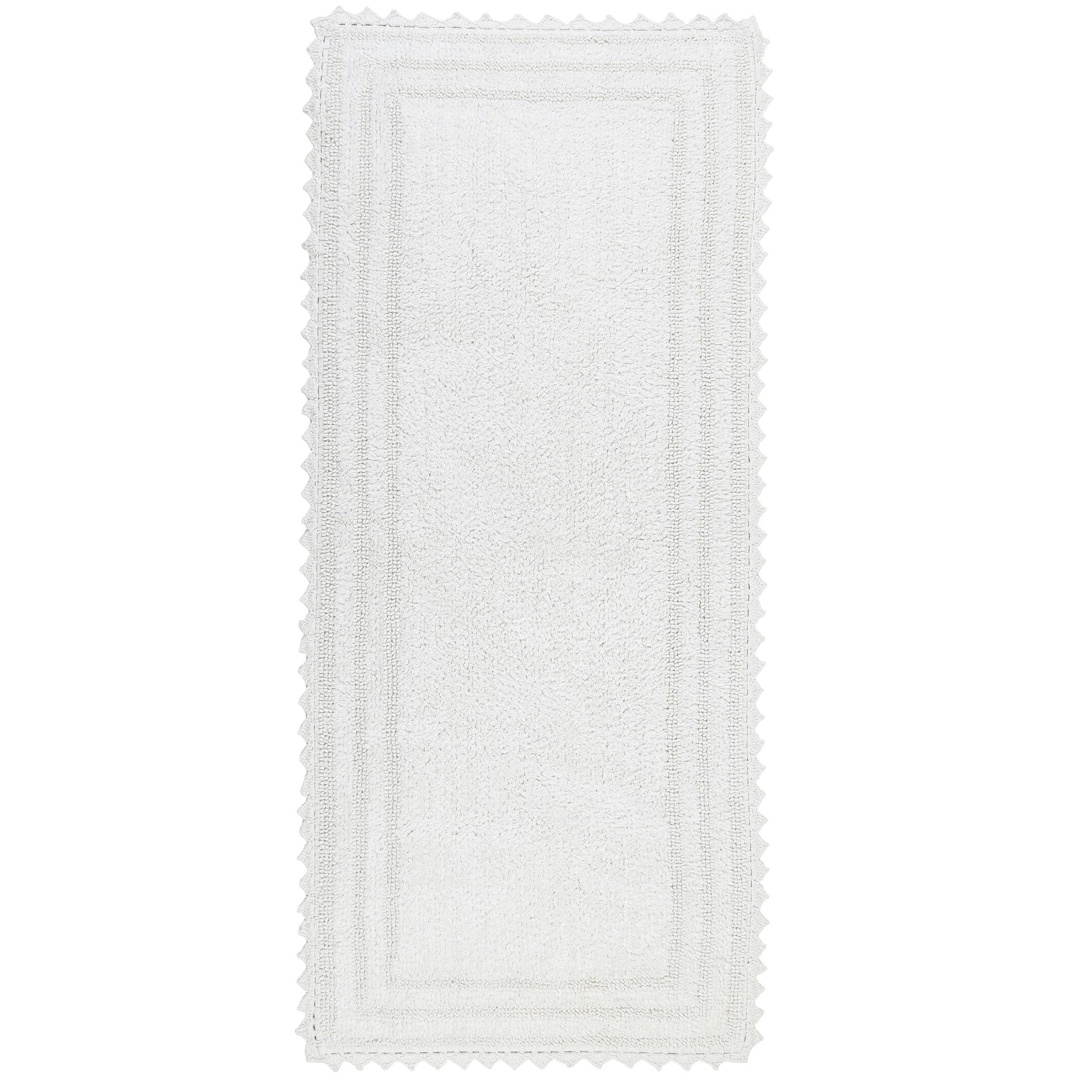 Amazon.com: Royal Blaze White Crochet Reversible Bath Mat Runner 100% Cotton 60" Long Bathroom ...