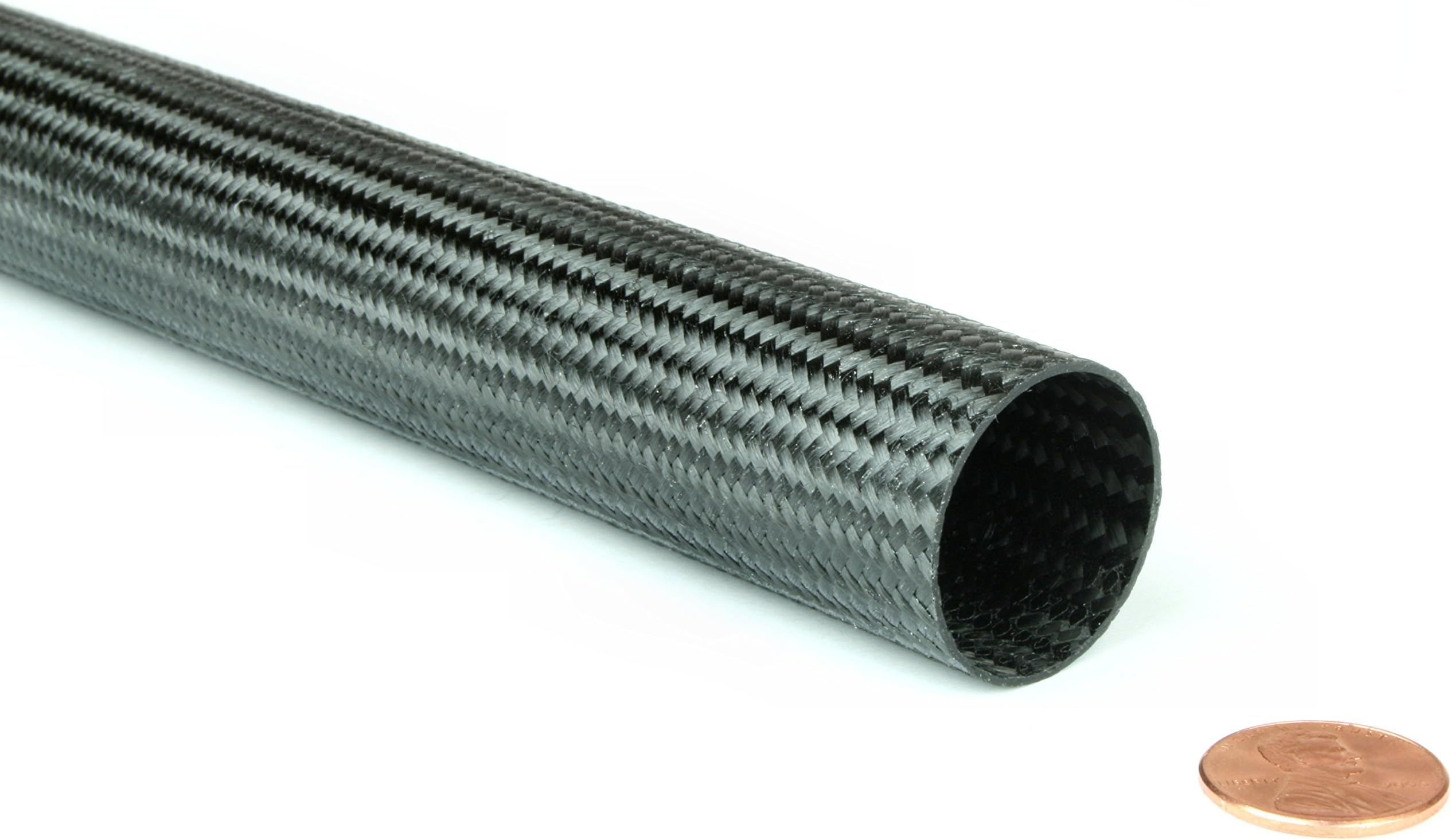 Braided Carbon Fiber Round Tubing - 1" Inside Diameter x 96"