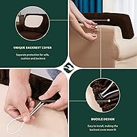 Vista 194 de CHUN YI - Funda elástica para sofá (7 piezas), funda para sofá de 3 plazas con tres respaldos y cojines separados con banda elástica, tela jacquard