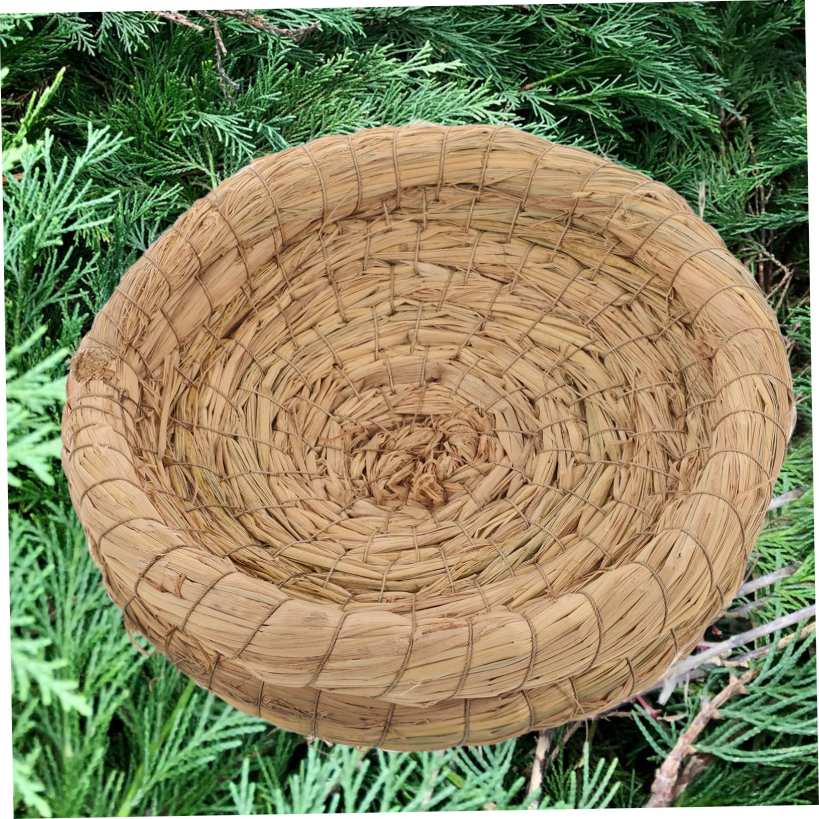 Nido de Paja Tejido para Pájaros y Animales Pequeños 5 Piezas | Beige, Material de Paja, Transpirable y Cómodo, Uso para Jaula y Descanso