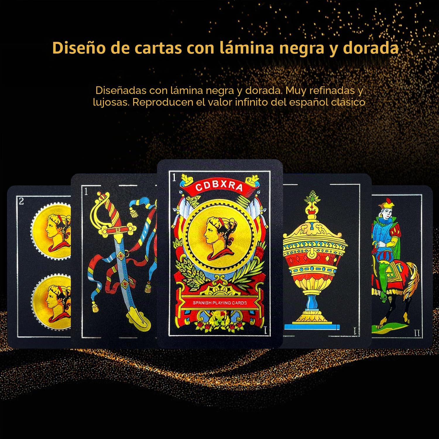 Naipes españoles, Cartas Originales, baraja de Briscas, Cartas mexicanas de Puerto Rico (Negro x 1)