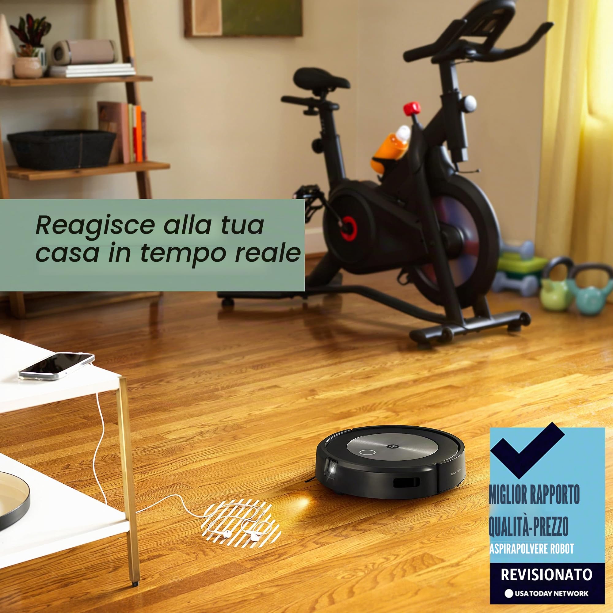 iRobot Roomba J7 (7150) Aspirapolvere Robot Collegato al Wi-Fi: identifica ed evita ostacoli, mappatura intelligente, funziona con Alexa, ideale per peli di animali domestici, tappeti, pavimenti duri