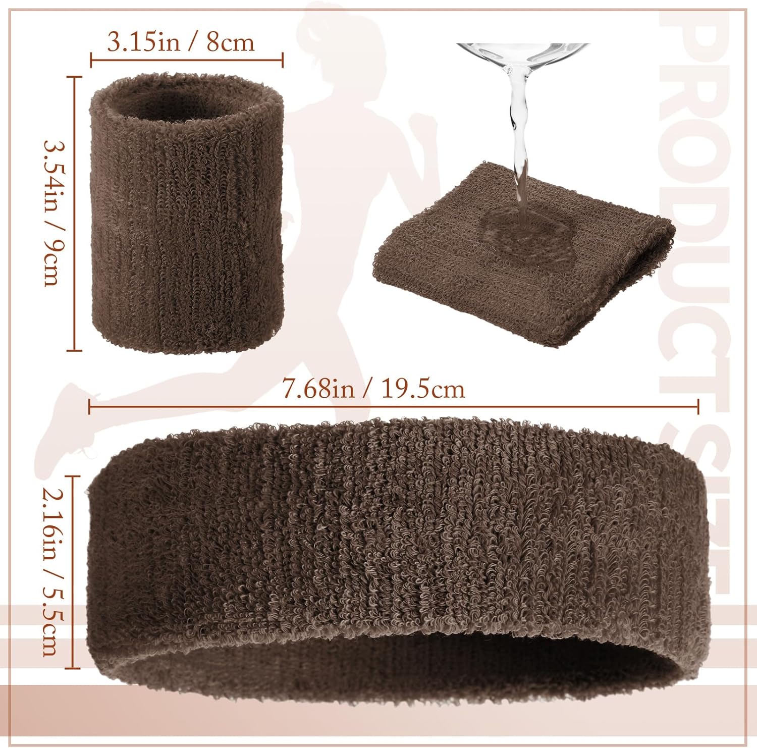 Civaner 12 Pcs 80s 90s Sweatbands Neon Sports Headbands Wristband Set for Men Women Party Cotton Headbands Terry Cloth Athletic Sweat Bands for Tennis Football Gym Outdoor Accessories - Image 2