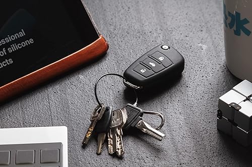 Miniatura 6 de Llavero grande de alambre de cable para coche, llaveros de bucle resistente, anillos de mosquetón de acero inoxidable