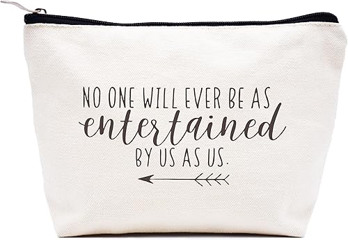 Miniatura 68 de LIBIHUA Bolsa de maquillaje para mujer, bolsa de cosméticos regalos para ella, bolsa de viaje femenina, Beige natural, 283-a mi increíble tía futura