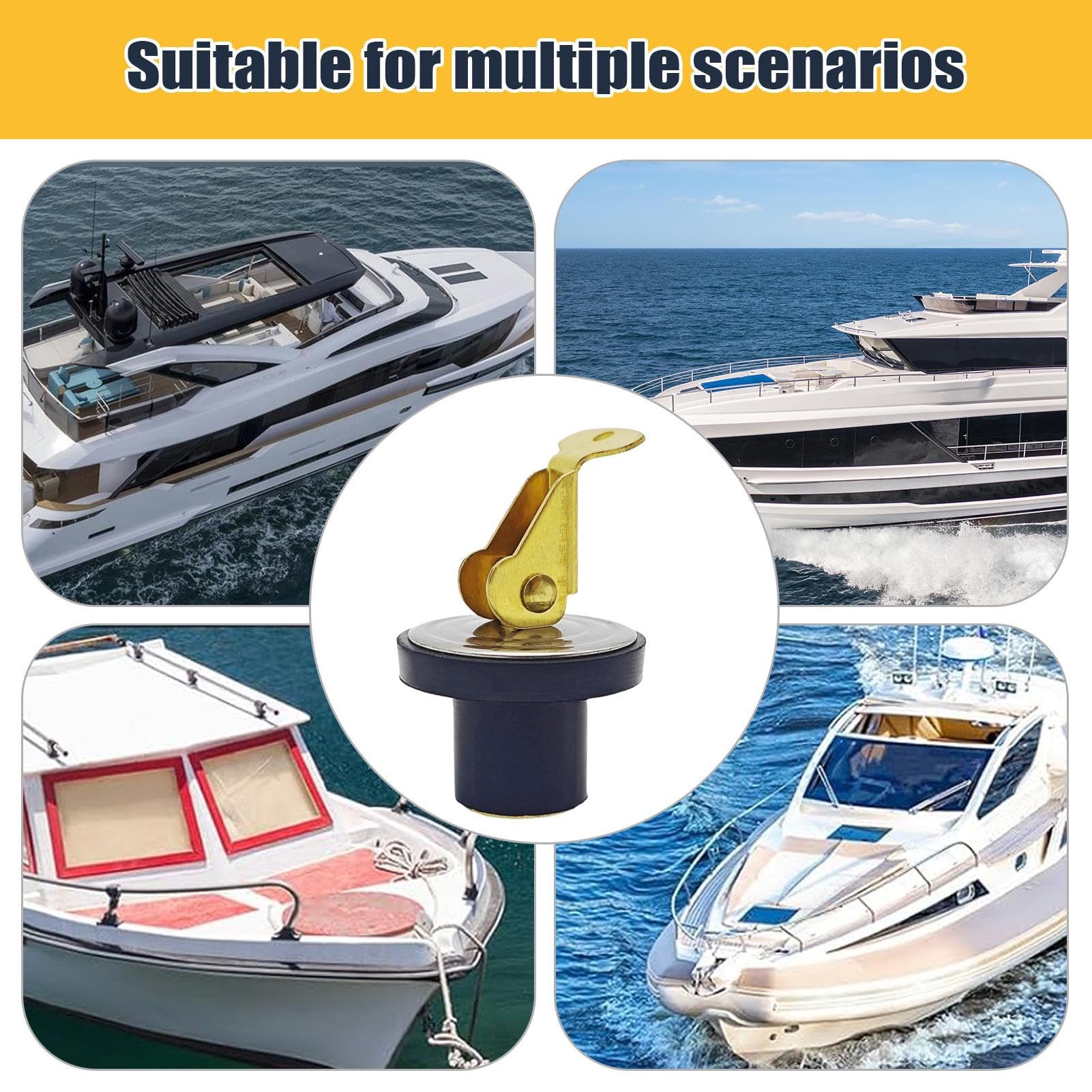 Bouchon de vidange pour bateaux - Fermeture hermétique pour boîte à appâts, drainage multifonction anti-fuite de 16 mm pour kayaks, bateaux, bateaux et systèmes d'appât