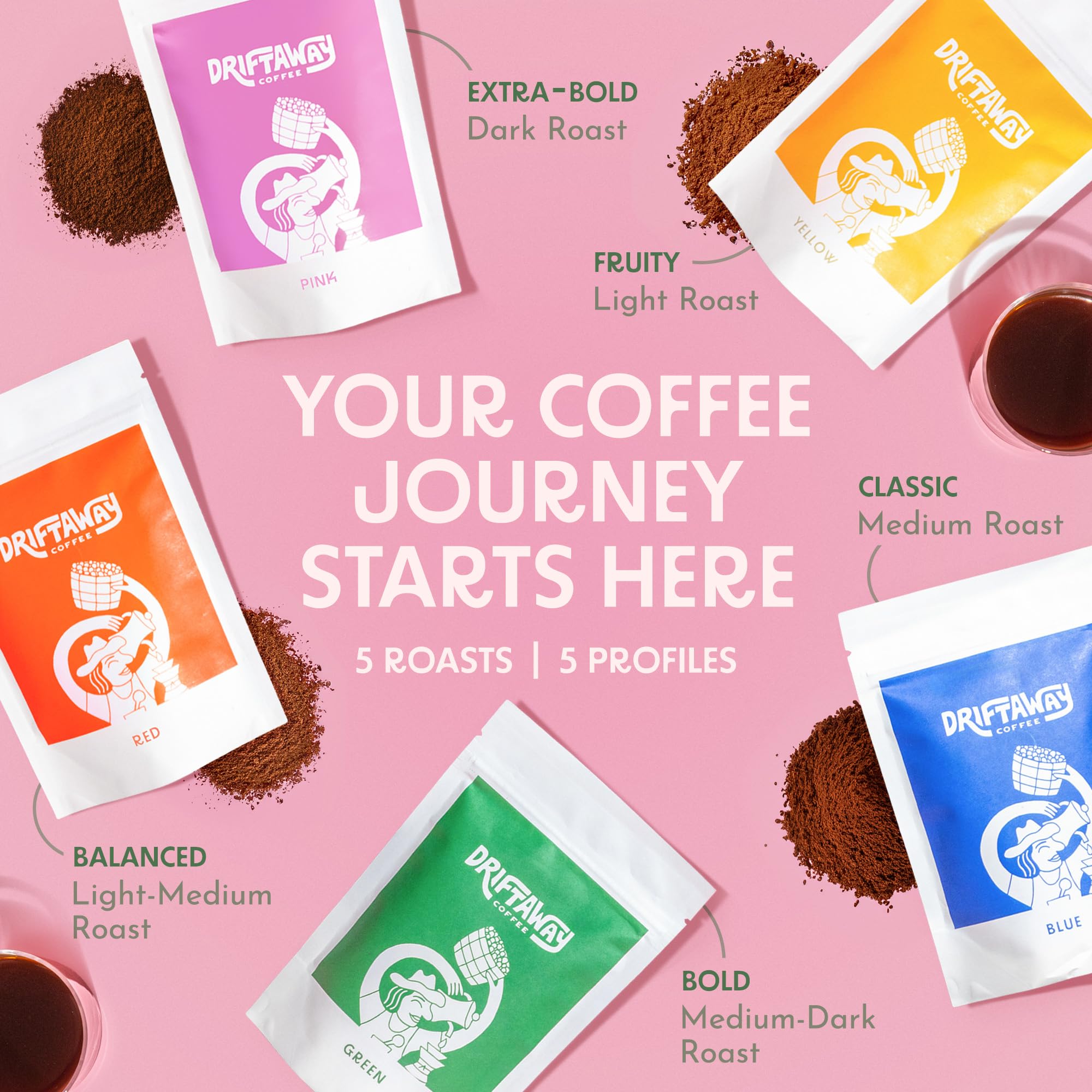 Amazon.com: Driftaway Coffee Explorer Box, 5 Pack Coffee Tasting