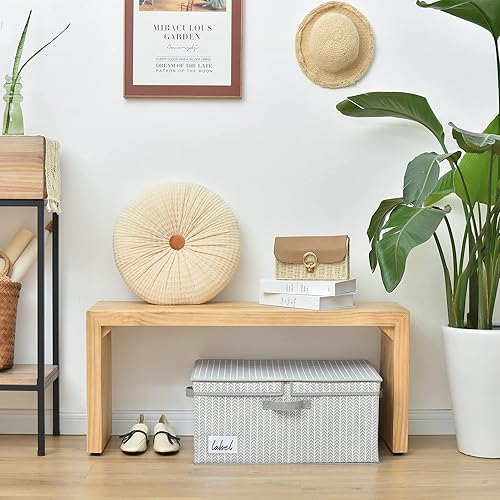 Miniatura 8 de GRANNY SAYS Contenedores de almacenamiento de armario con tapas, caja de almacenamiento de tela con tapa, contenedores de ropa para armario, cestas