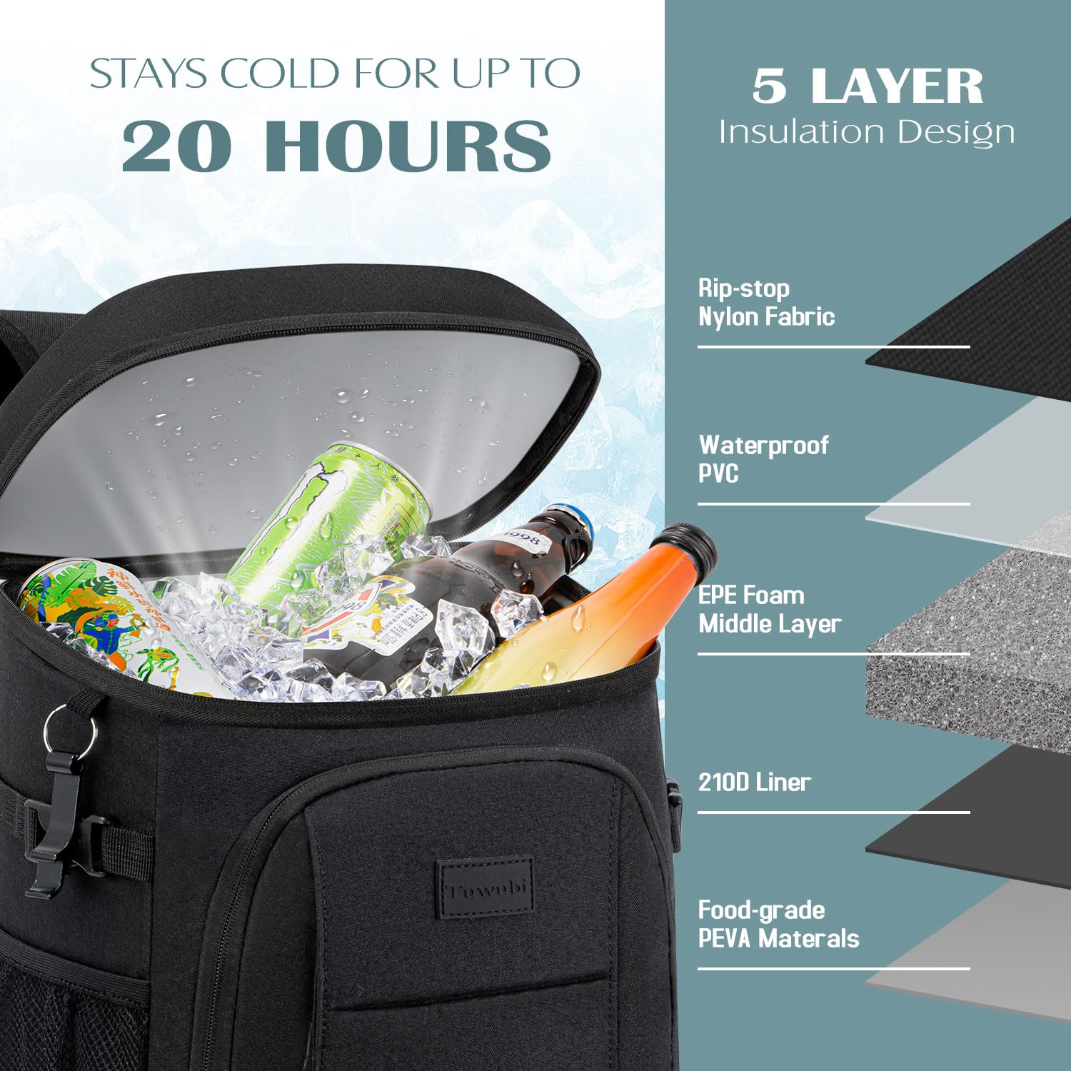Amazon.com : Tuwubi Cooler Backpack 35 Cans, Backpack  display picture 3