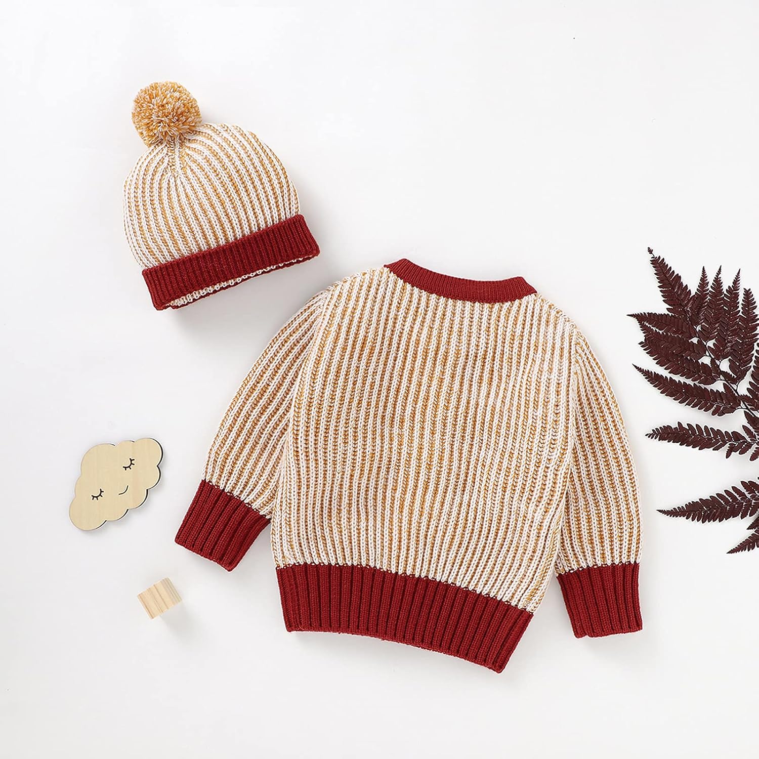 Baby Boy Girl Sweater Cardigan Newborn Long Sleeve Sweaters Knit Coats Button Jacket with Caps Hats: Clothing, Shoes & Jewelry