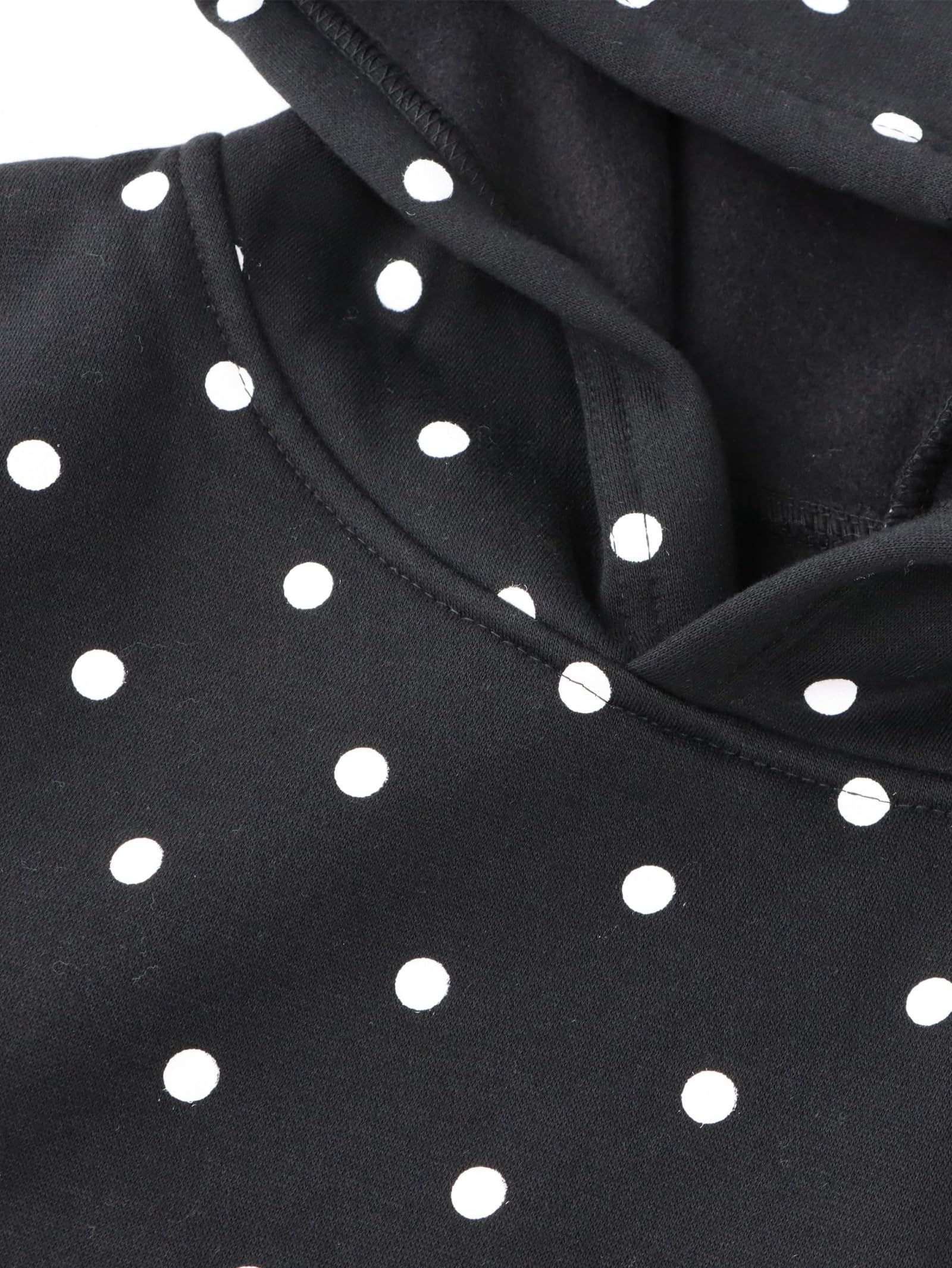 Conjunto deportivo de 2 piezas con lunares para mujer, sudadera con capucha de gran tamaño y pantalones deportivos de pierna ancha, lindos trajes casuales de entrenamiento