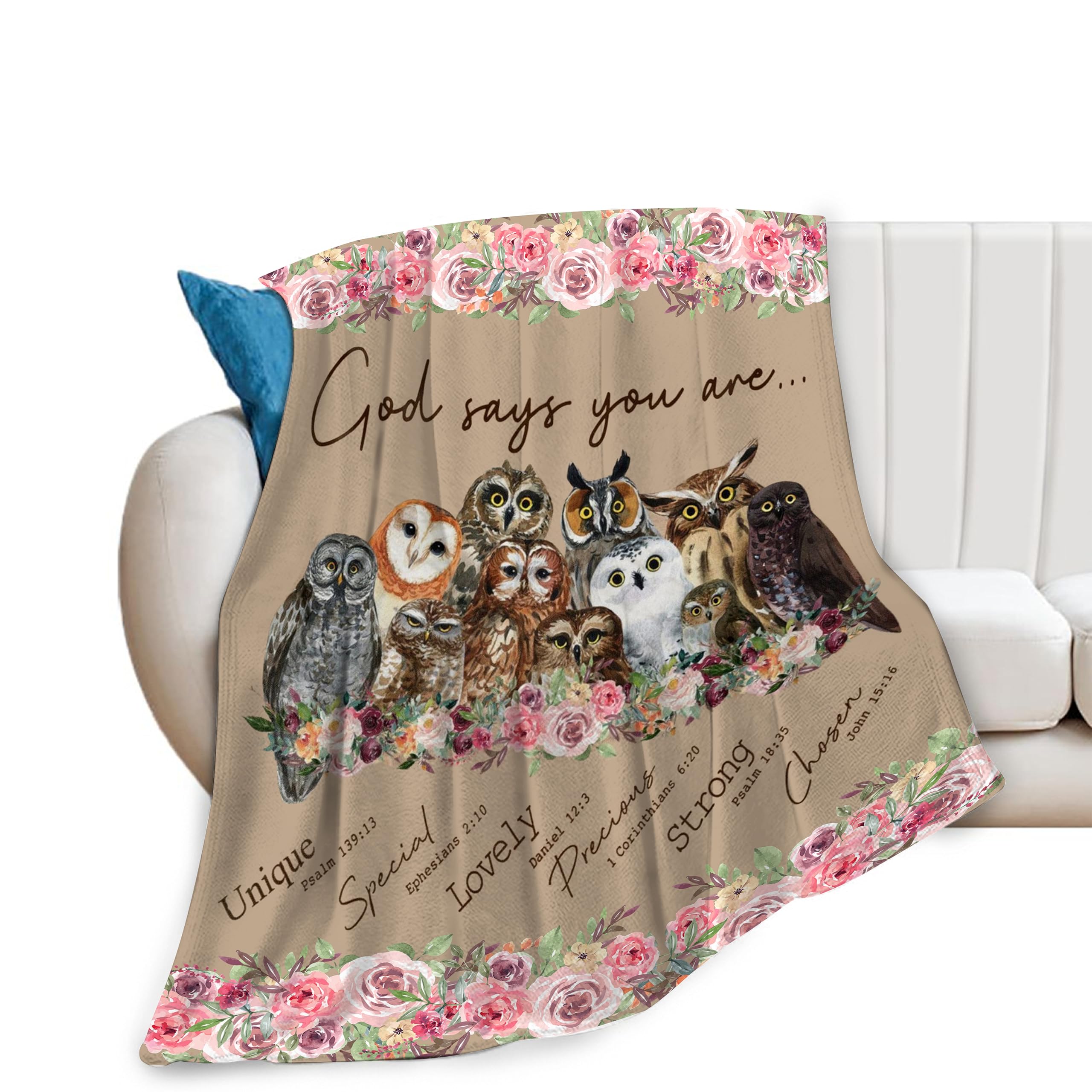 Owl Blanket Owl Gifts for Girls Women Ultra Soft Cozy Owl Fleece Throw Blanket Fuzzy Plush Bedding Blanket for Bed Kids Adults 40"X50"