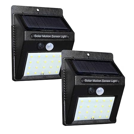 PickTheDeal Solar Led Wall Light with Day-Night & Motion Sensor 4w(Pack of 2)