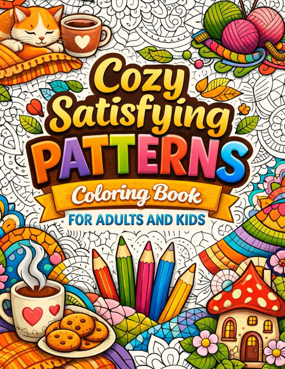 Cozy Satisfying Patterns Coloring Book for Adults and Kids: Cute Bold and Easy Patterns for Relaxation | 30 Simple and Cozy Designs for Stress Relief, Mindfulness, and Creative Coloring Fun