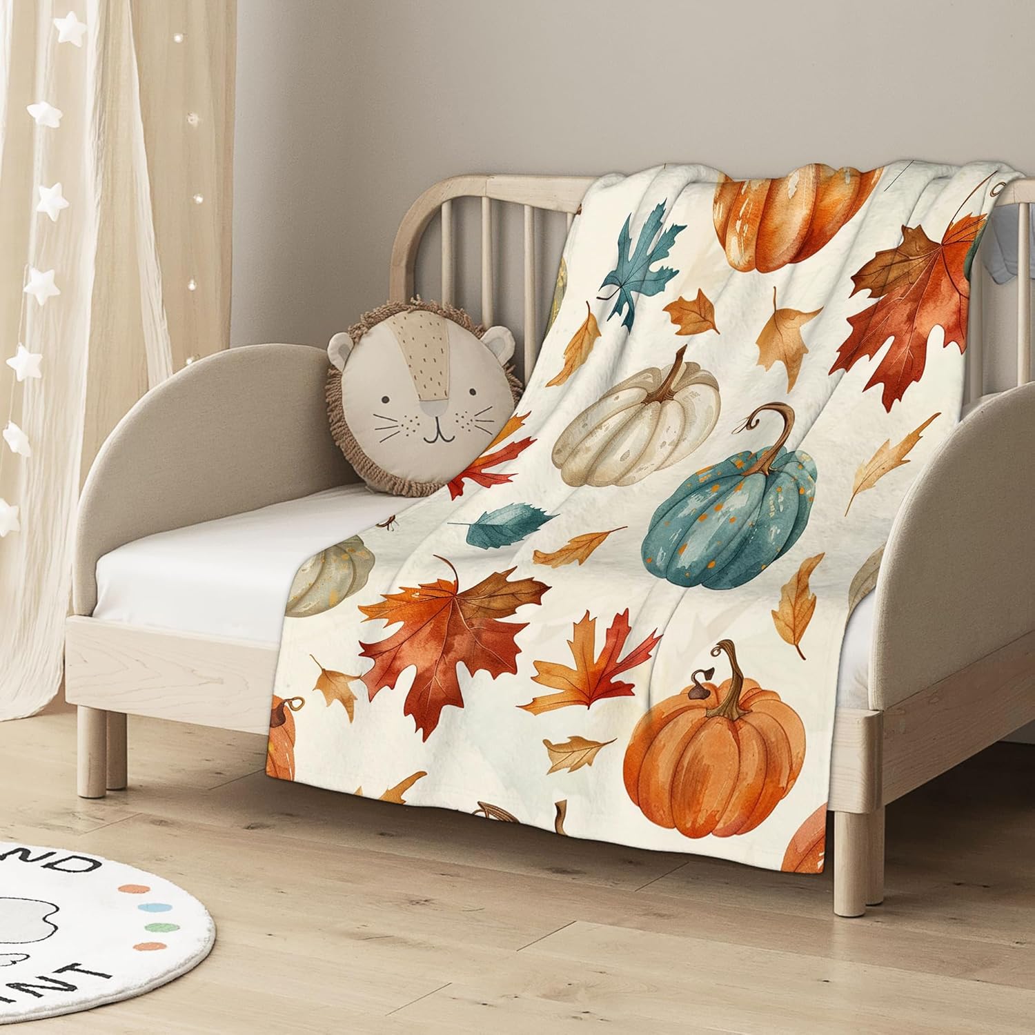 Throw Blanket, Thanksgiving Blanket Colorful Pumpkin Throw Blankets for Bed Kids Adults, Lightweight Cozy Blanket for Living Room, Bedroom 50"x60" - Image 3