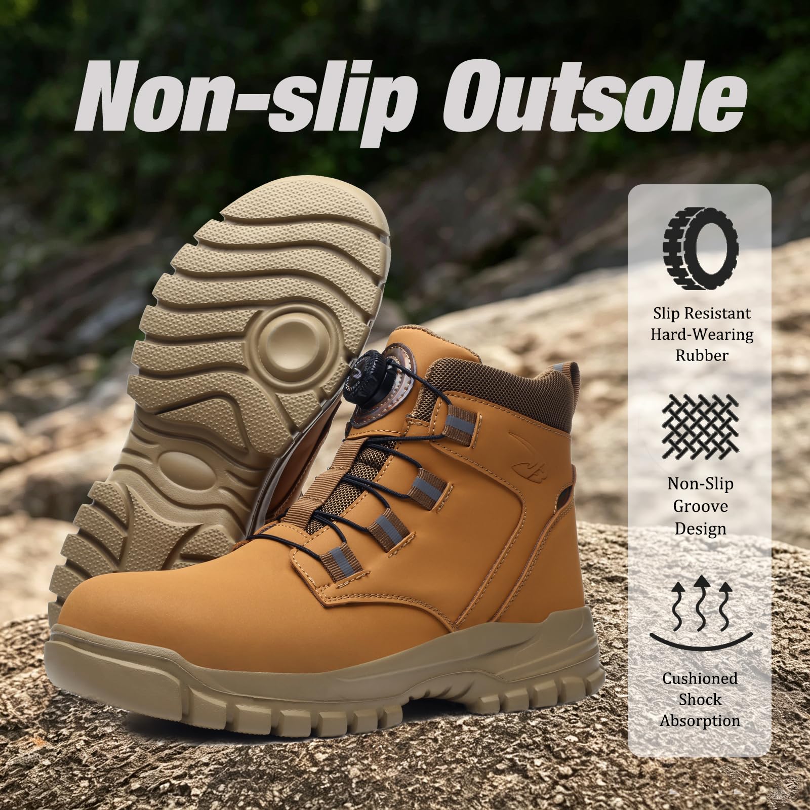 Zapatos de Seguridad para Hombre Trabajo Mujer Impermeable Ligeros Antideslizante con Punta de Acero 37-48