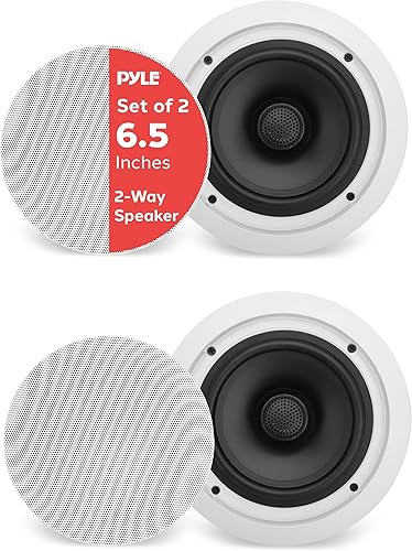 Miniatura 8 de Pyle Altavoces de bajo medio en pared/techo de 6.5 pulgadas (par) - Altavoz woofer de 2 vías dirigible por sistema de altavoz de 1 pulgada de cúpula