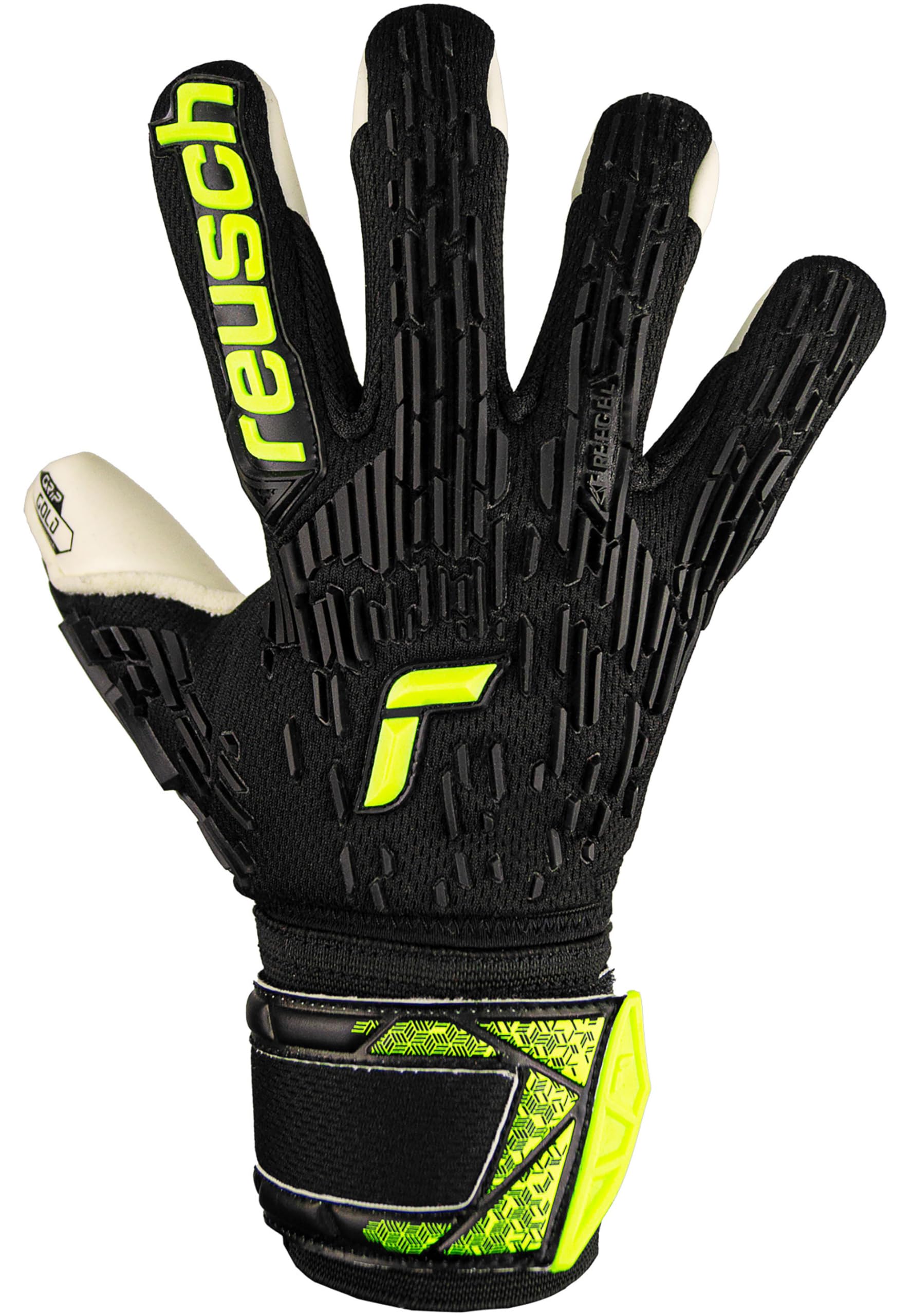 Reusch Attrakt Freegel Gold Finger Support Junior, Guanti da Portiere per Bambini Unisex-Youth