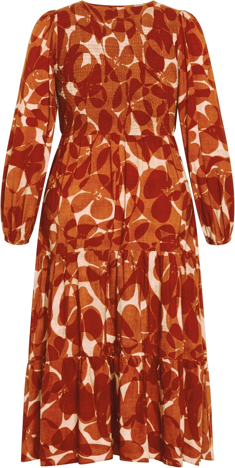 City Chic Women's Plus Size Dress - Jayden Puff Sleeve Tiered Print - Image 6