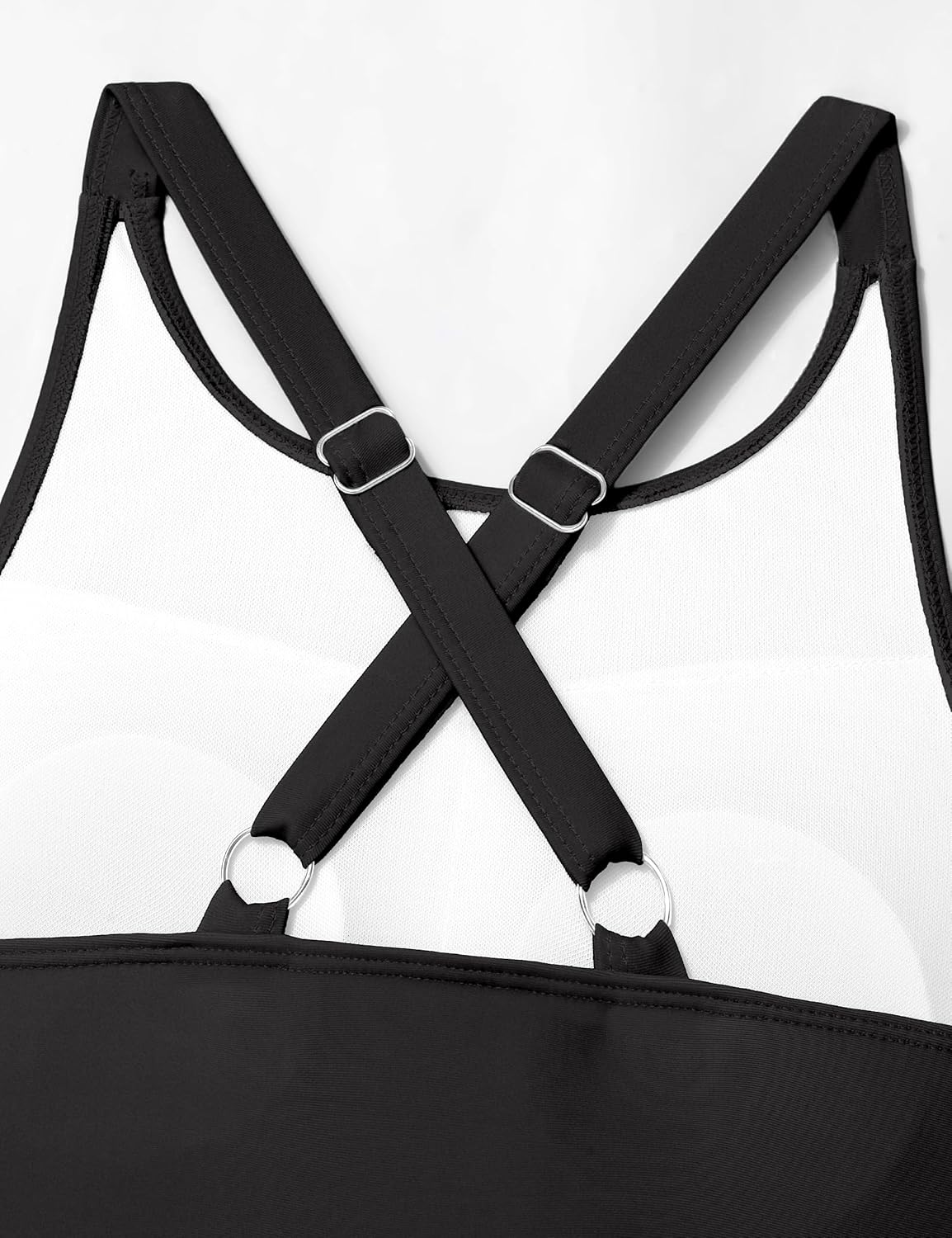 CRISONE Girls Swimsuit High Neck Girls Bathing Suit Cross Back Ruched Gradien One Piece Girl Swimwear 9-16Y - Image 7