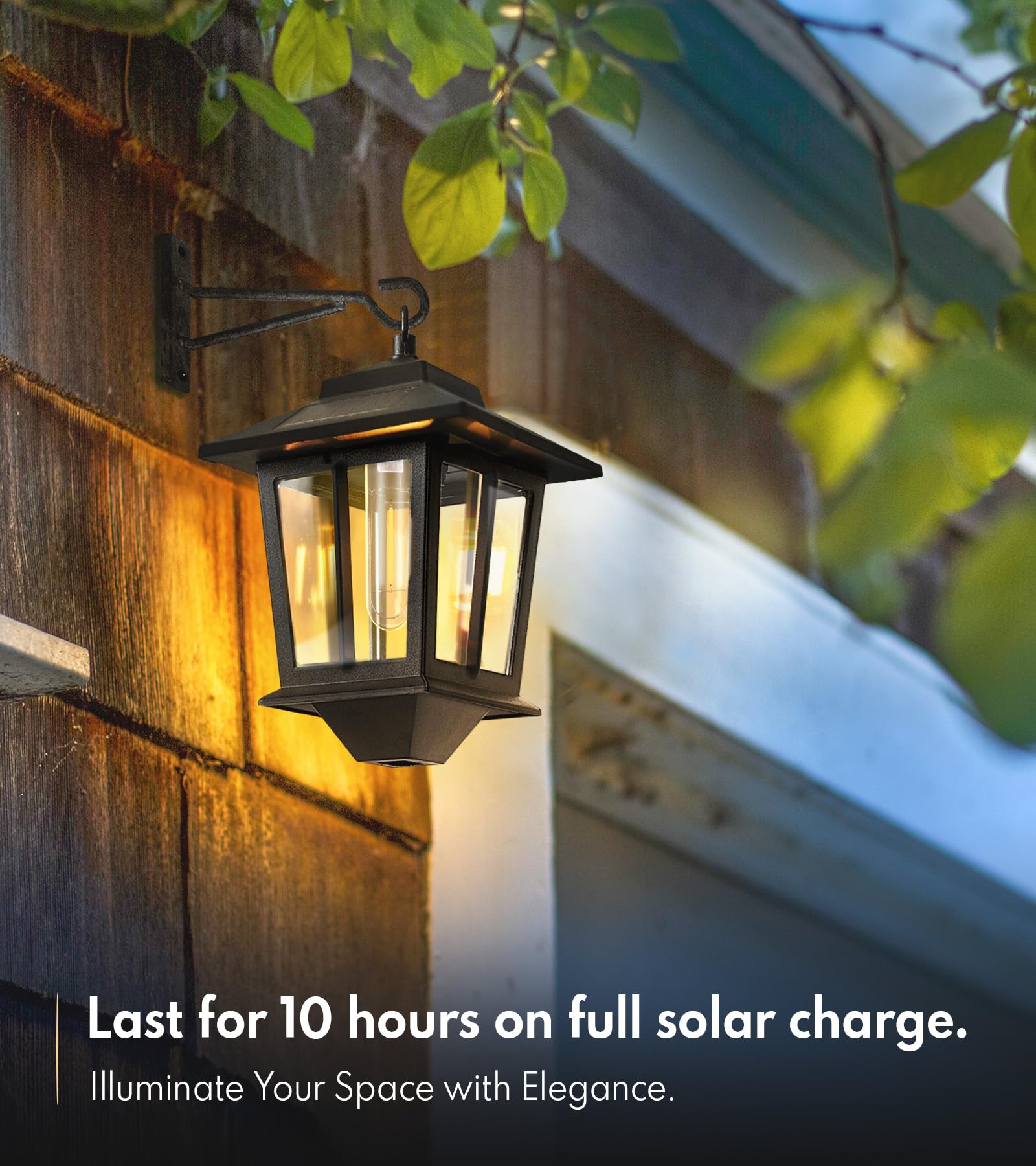 Dynaming 2 Luci Solari Da Esterno A Sospensione Con Ganci Da Pastore - Lanterne Decorative Da Giardino A Energia Solare, Impermeabili IP44, Luce LED Calda 3000K Per Patio E Prato