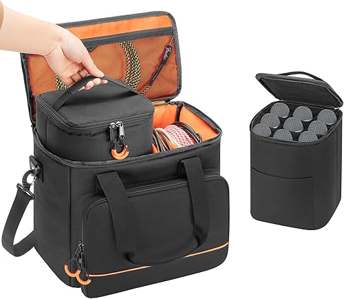 Funda de micrófono inalámbrico con 9 ranuras, bolsa de viaje para sistema de micrófono de mano, funda de transporte para cantar, karaoke, fiesta