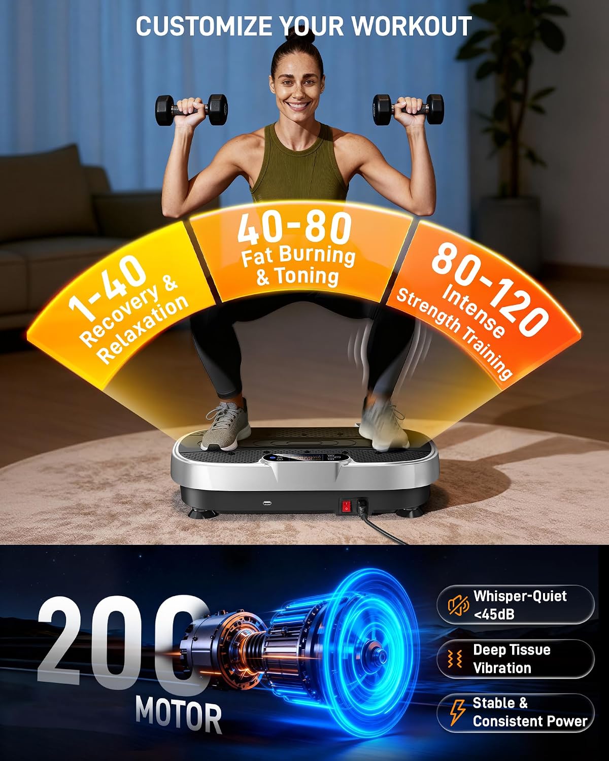 Vibration Plate Exercise Machine for Weight Loss and Lymphatic Drainage - 330lbs Capacity Vibrating Platform for Home Gym Workout, Full Body Shaker Pilates Equipment with Loop Bands for Women and Men 4 Vibration Plate Exercise Machine for Weight Loss and Lymphatic Drainage - 330lbs Capacity Vibrating Platform for Home Gym Workout, Full Body Shaker Pilates Equipment with Loop Bands for Women and Men