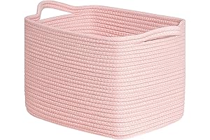 INDRESSME Pink Storage Basket for Nursery, Woven Basket for Toys
