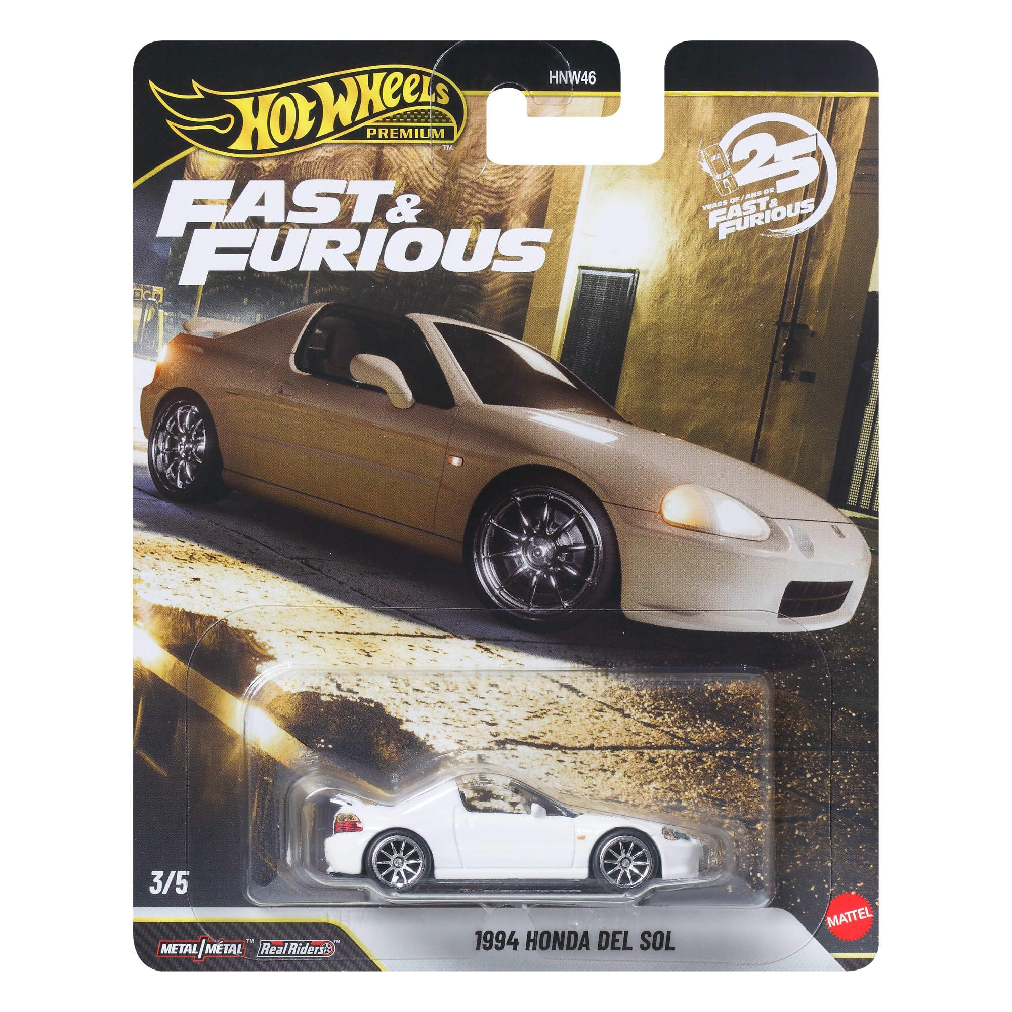 Hot Wheels Cars, Premium Fast & Furious, 1994 Honda del Sol, 1:64 Scale Die-Cast Car for Collectors Inspired by Movie Franchise, JHW63 — image 1