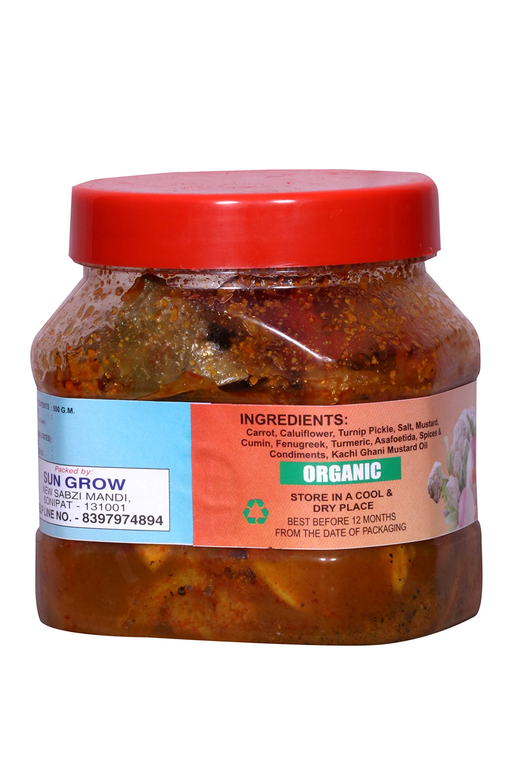 Sun Grow सवाद घर का Homemade Organic Herbal Masala Punjabi Gobhi Gajar Shalgam Pickle Carrot, Cauliflower & Turnip Pickle ( Khatta- Meetha Achar) स्वादिष्ट जlयेकेदार हस्तनिर्मित आचार 500gm (You are Being Served Mothers Love) - Image 3 thumbnail