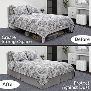 Mellanni Bed Skirt Twin Size - Bed Skirting - 15-Inch Tailored Drop Pleated Dust Ruffle - Hotel Luxury Bedding - Wrinkle, Fade, Stain Resistant - 1 Bedskirt (Twin, Light Gray)