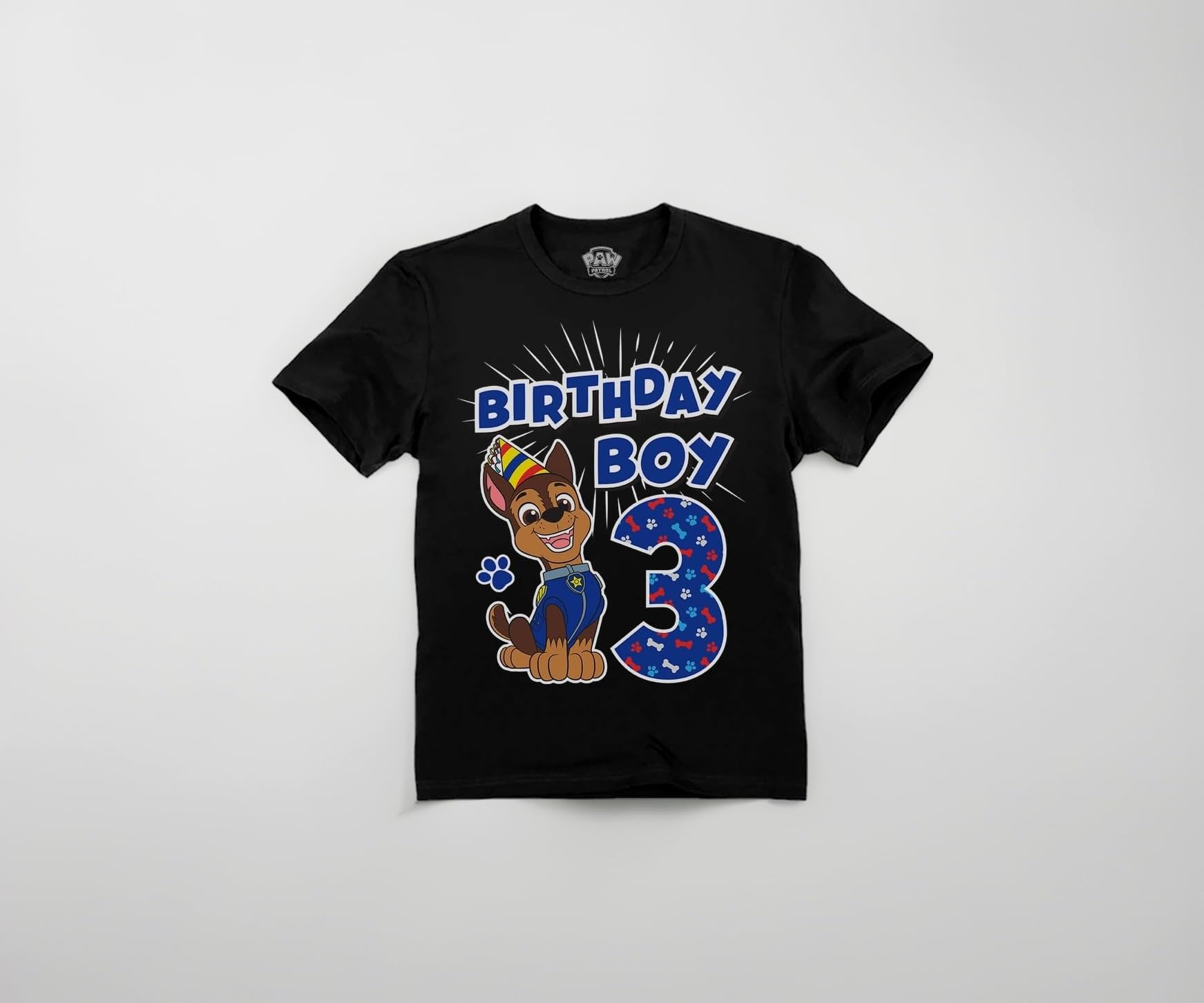 Official Paw Patrol Chase Boys 3rd Birthday Toddler Kids T-Shirt
