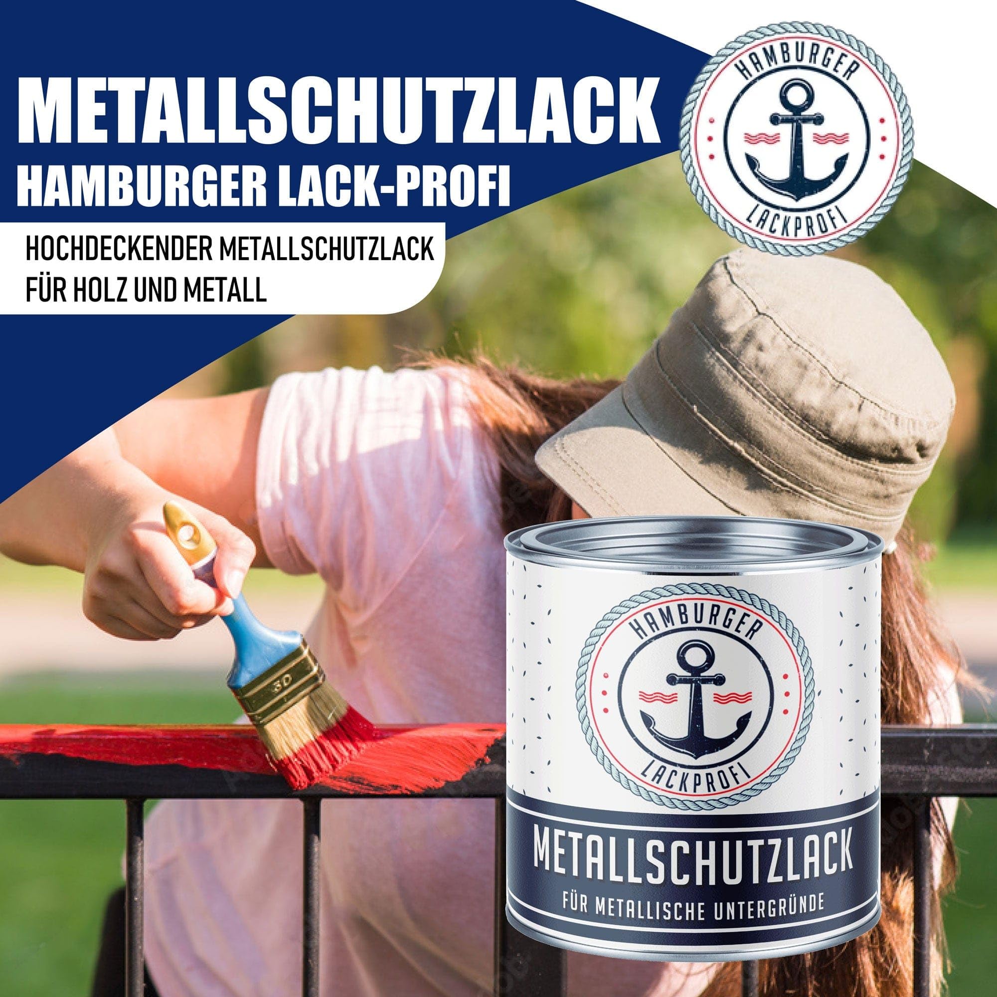 Metallschutzlack 3in1 SEIDENMATT Sonnengelb RAL 1037 Gelb Metallschutzfarbe 3-in-1 Grundierung, Rostschutz und Deckanstrich in Einem Metalllack Metallfarbe // Hamburger Lack-Profi (5 L)