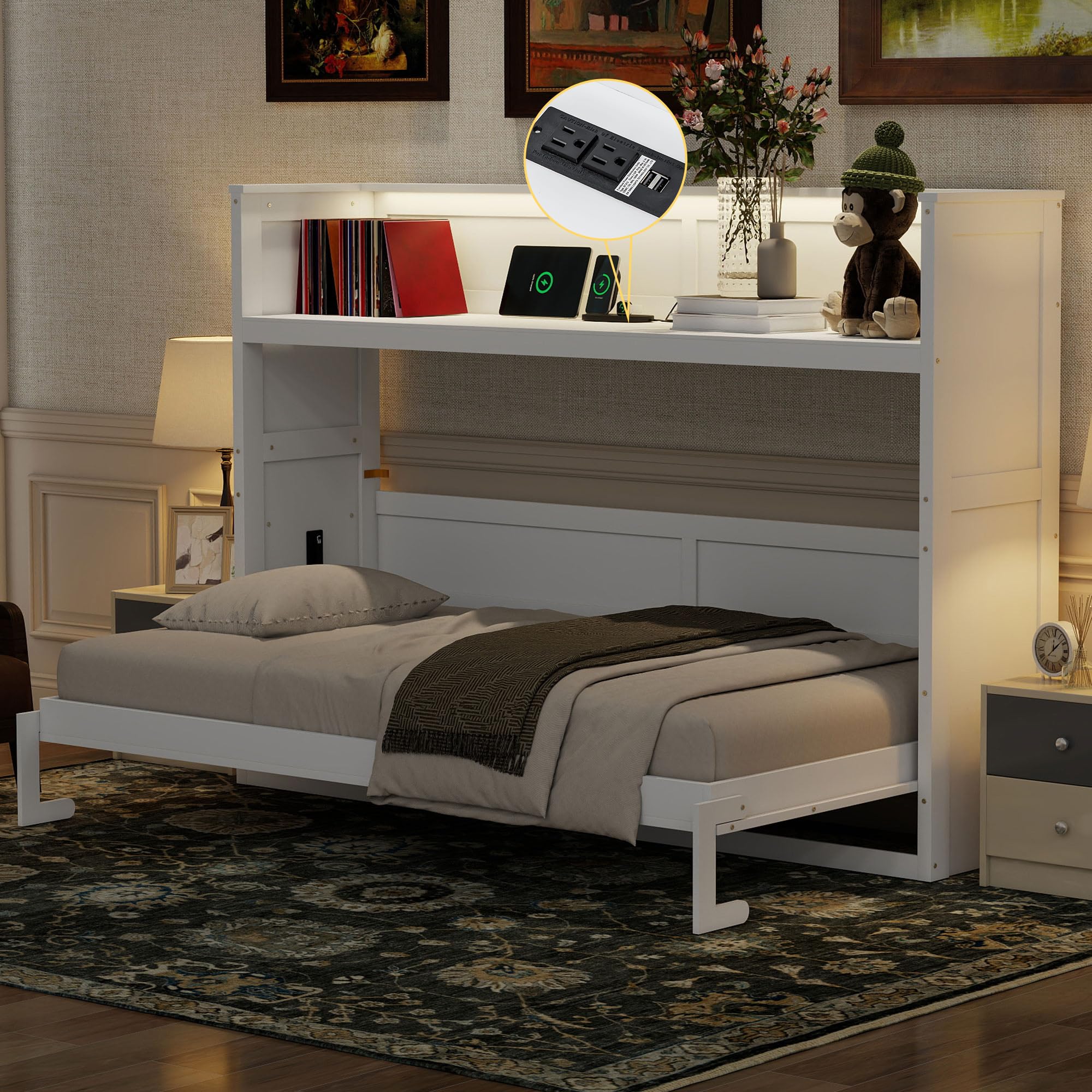 Polibi Murphy Bed in open bed mode