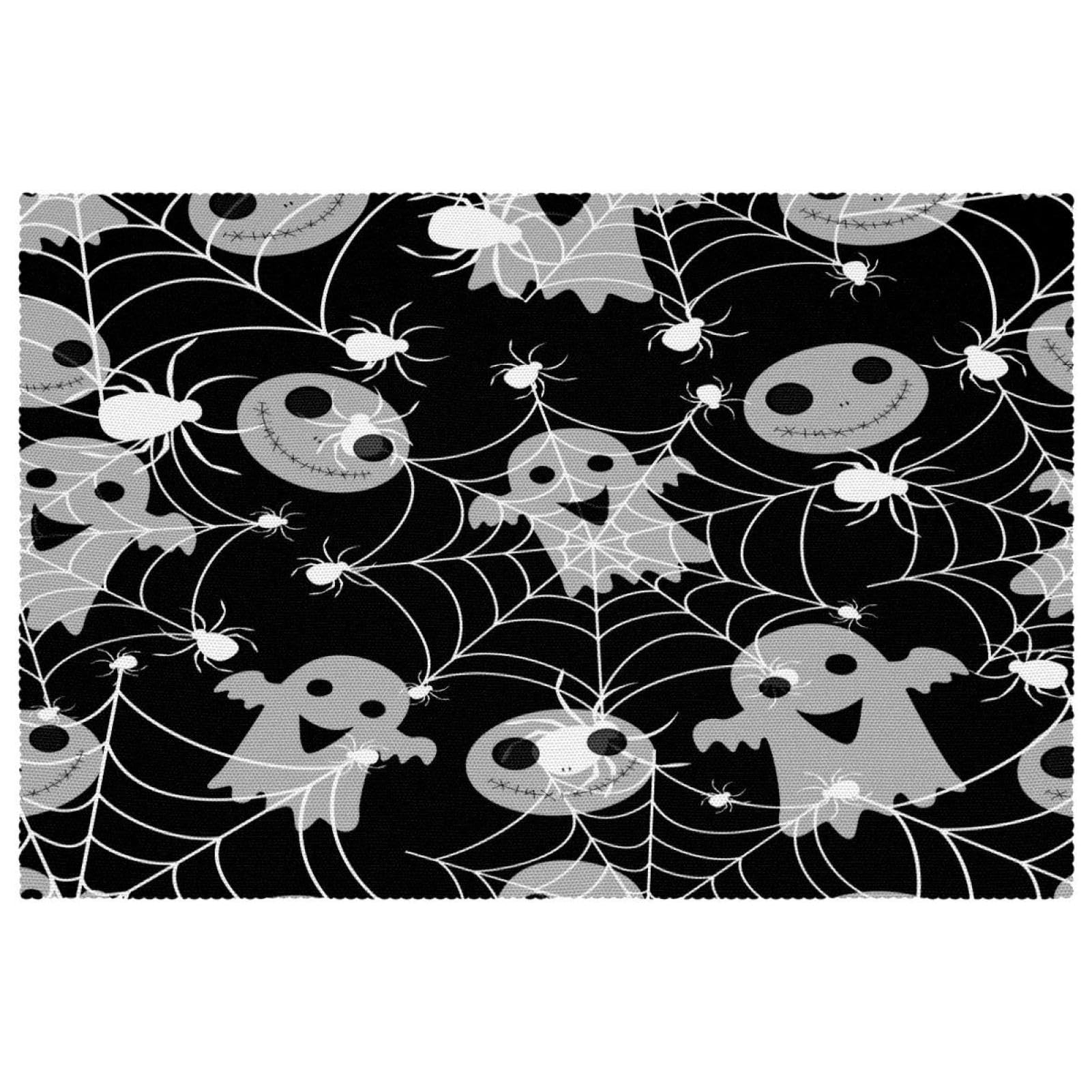 Set de table facile à nettoyer pour Halloween en tissu Oxford résistant